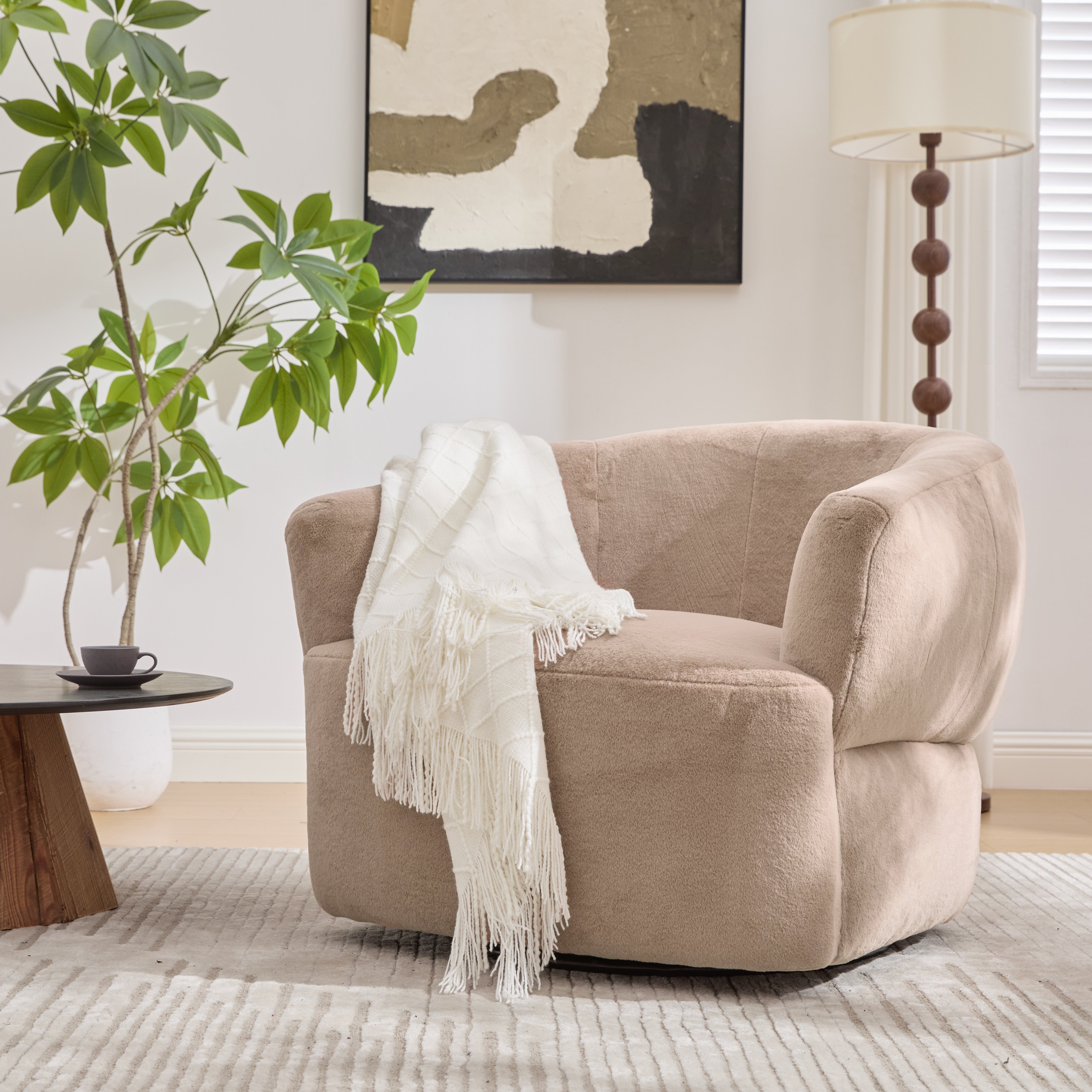 Plush Swivel Club Chair