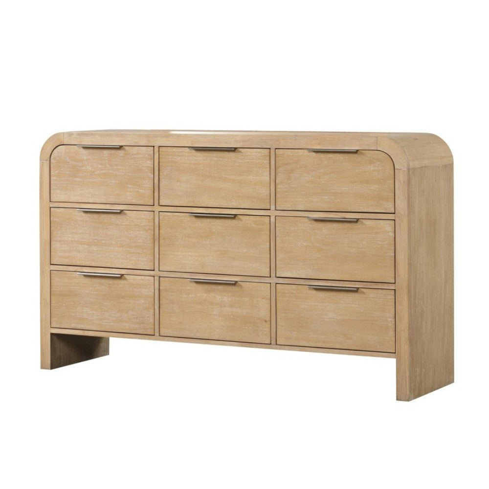 Waterfall 9-Drawer Wood Dresser