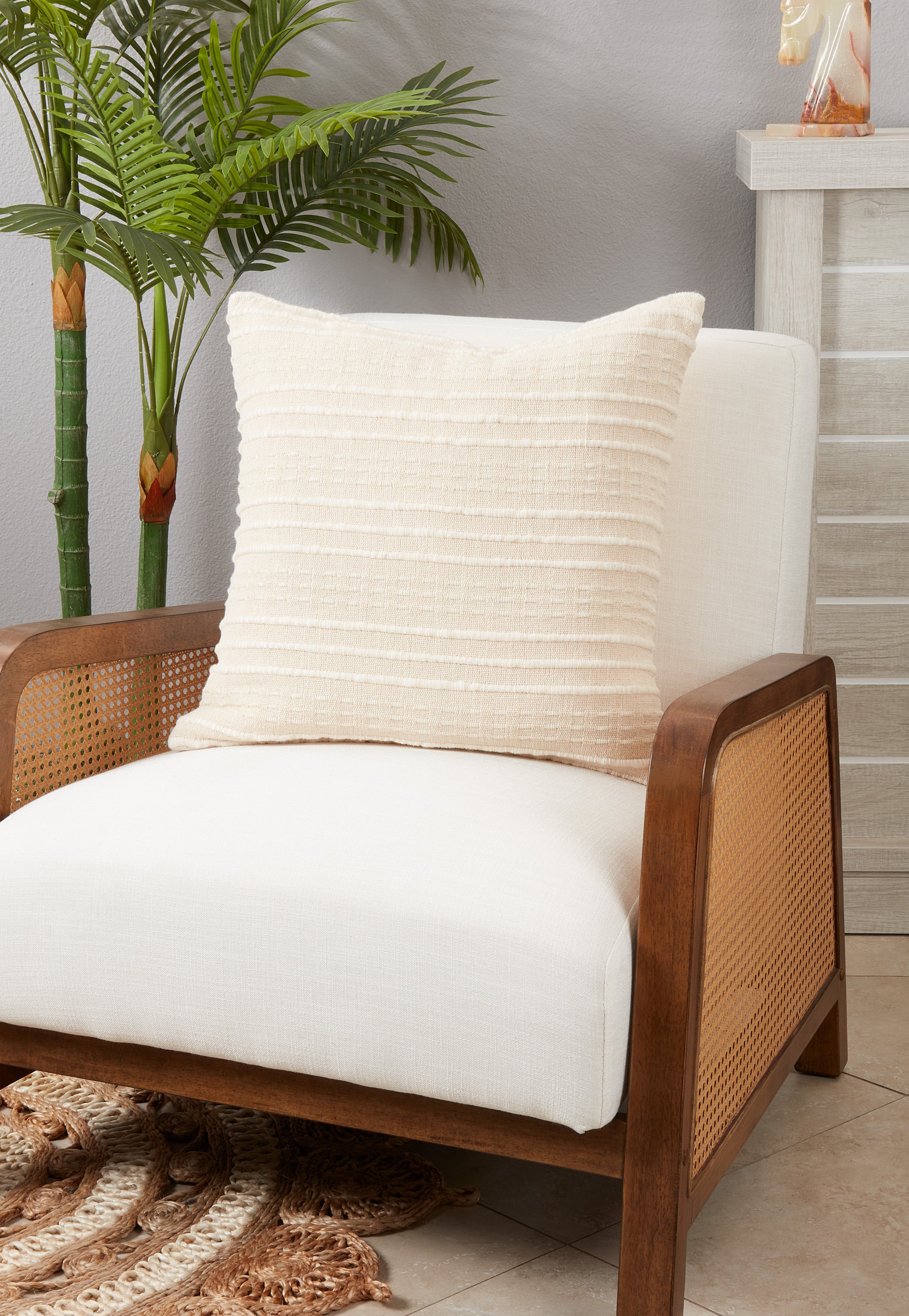 Woven Wonder Stripe Poly Filled Throw Pillow