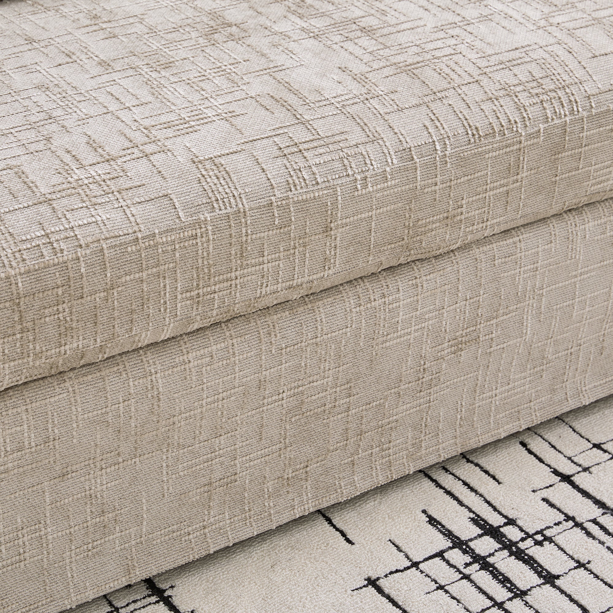 Three-Seater Modern Casual Chenille Sofa with Deep Seat