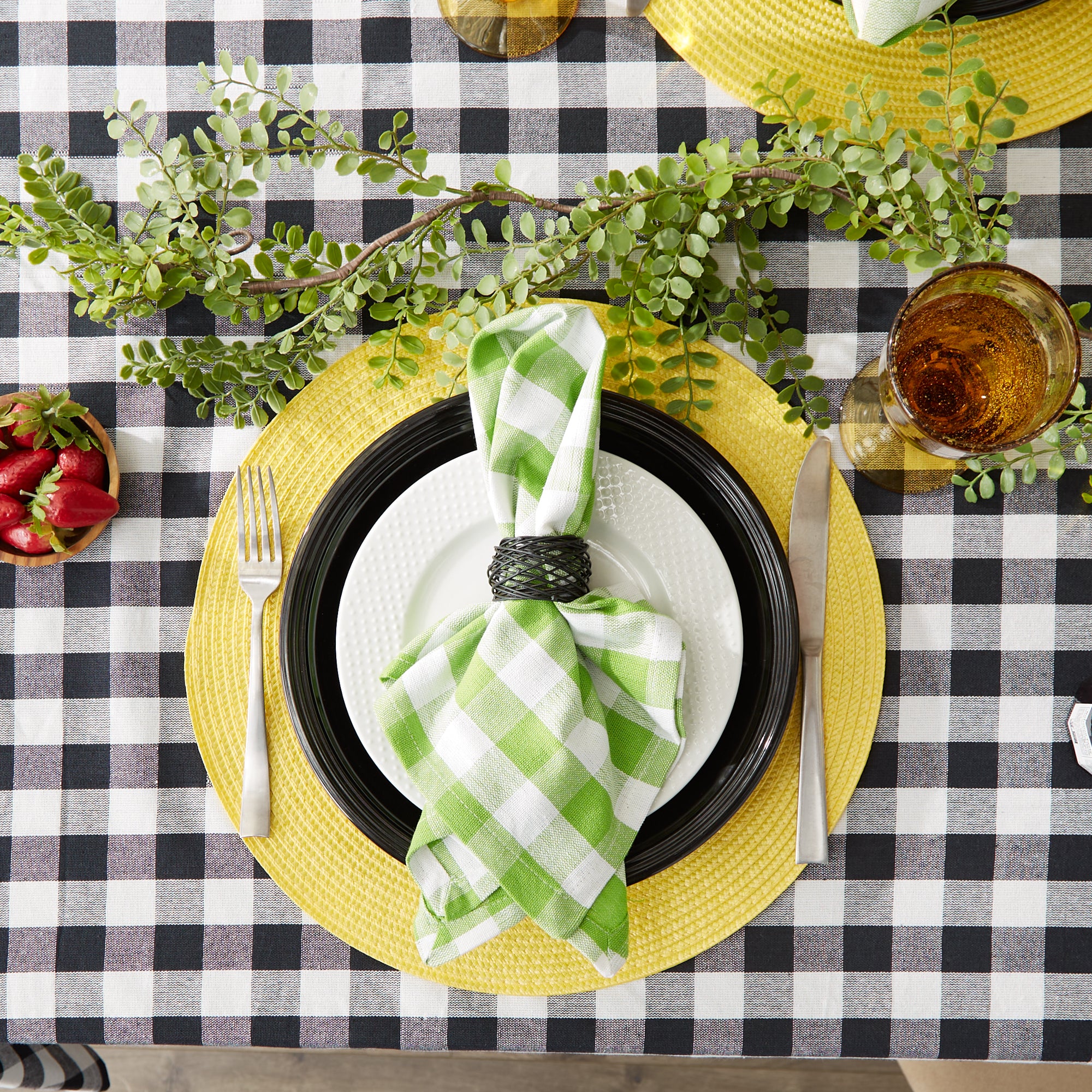 DII Checkers Cotton Dinner Napkin 6-Piece Set