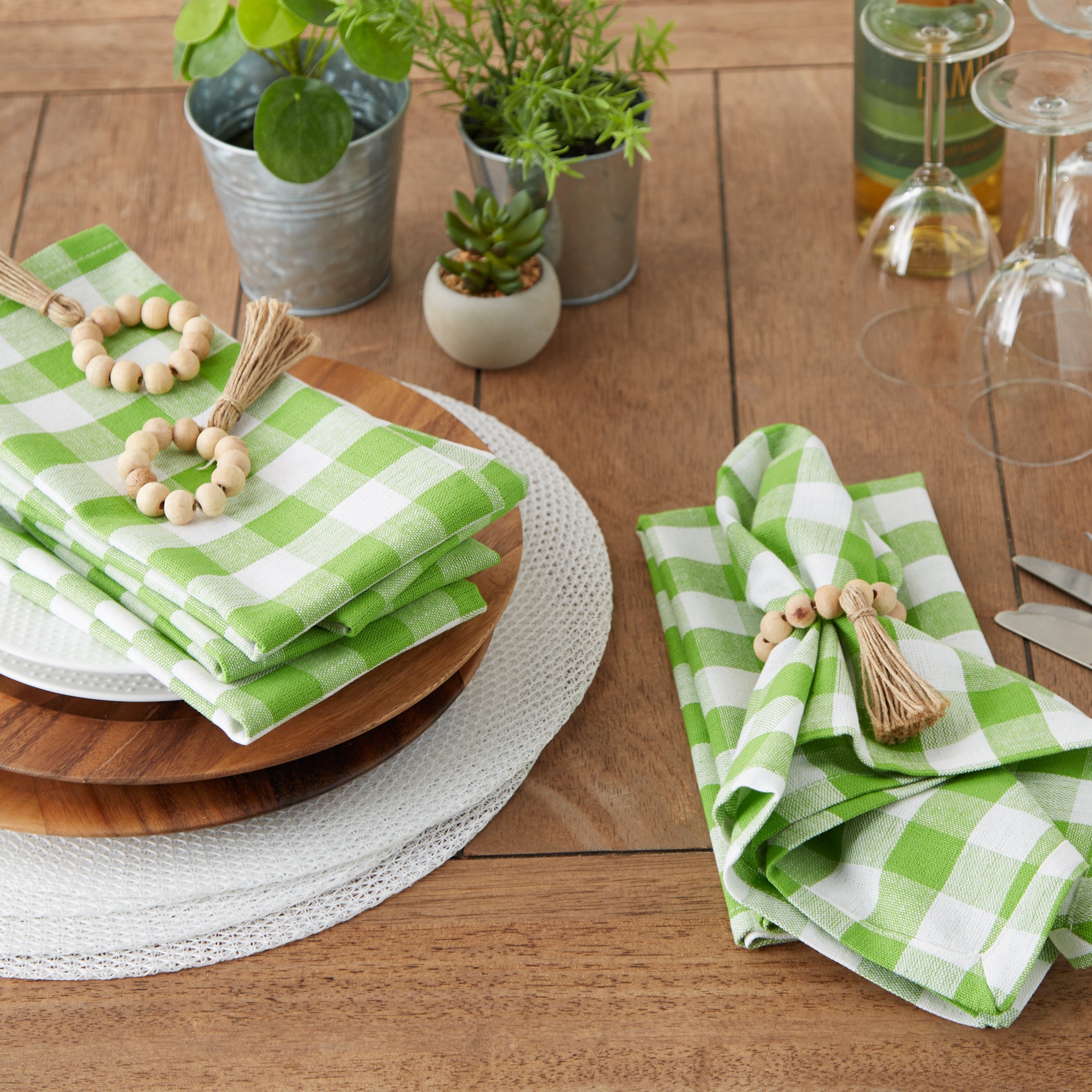 DII Checkers Cotton Dinner Napkin 6-Piece Set