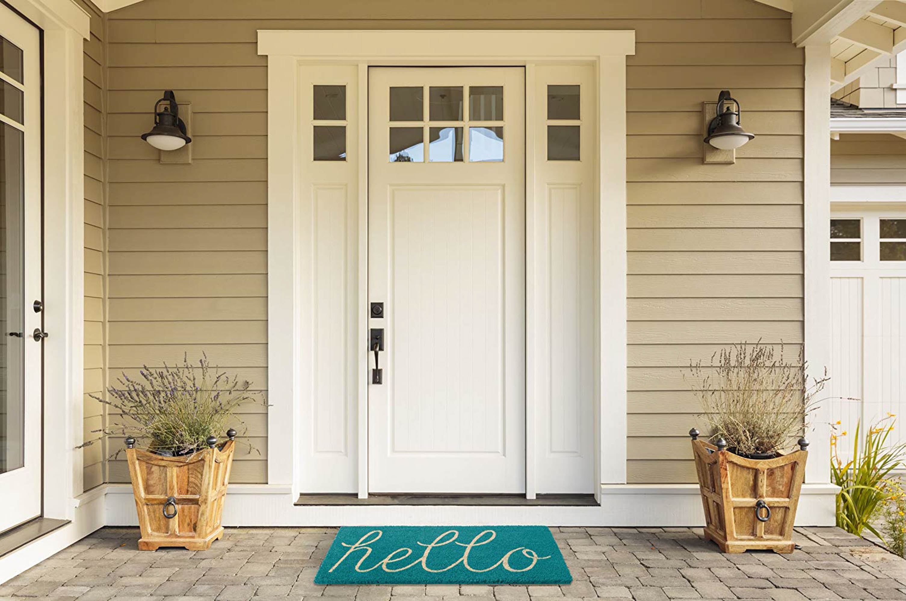 DII Hello Coir PVC-Backed Non-Slip Doormat