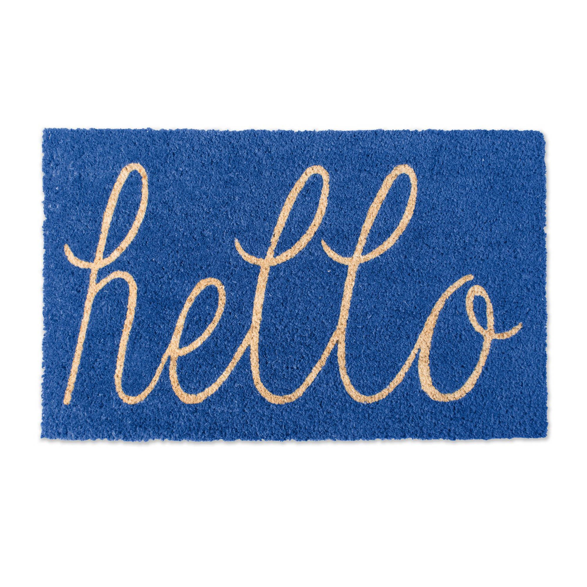 DII Hello Coir PVC-Backed Non-Slip Doormat