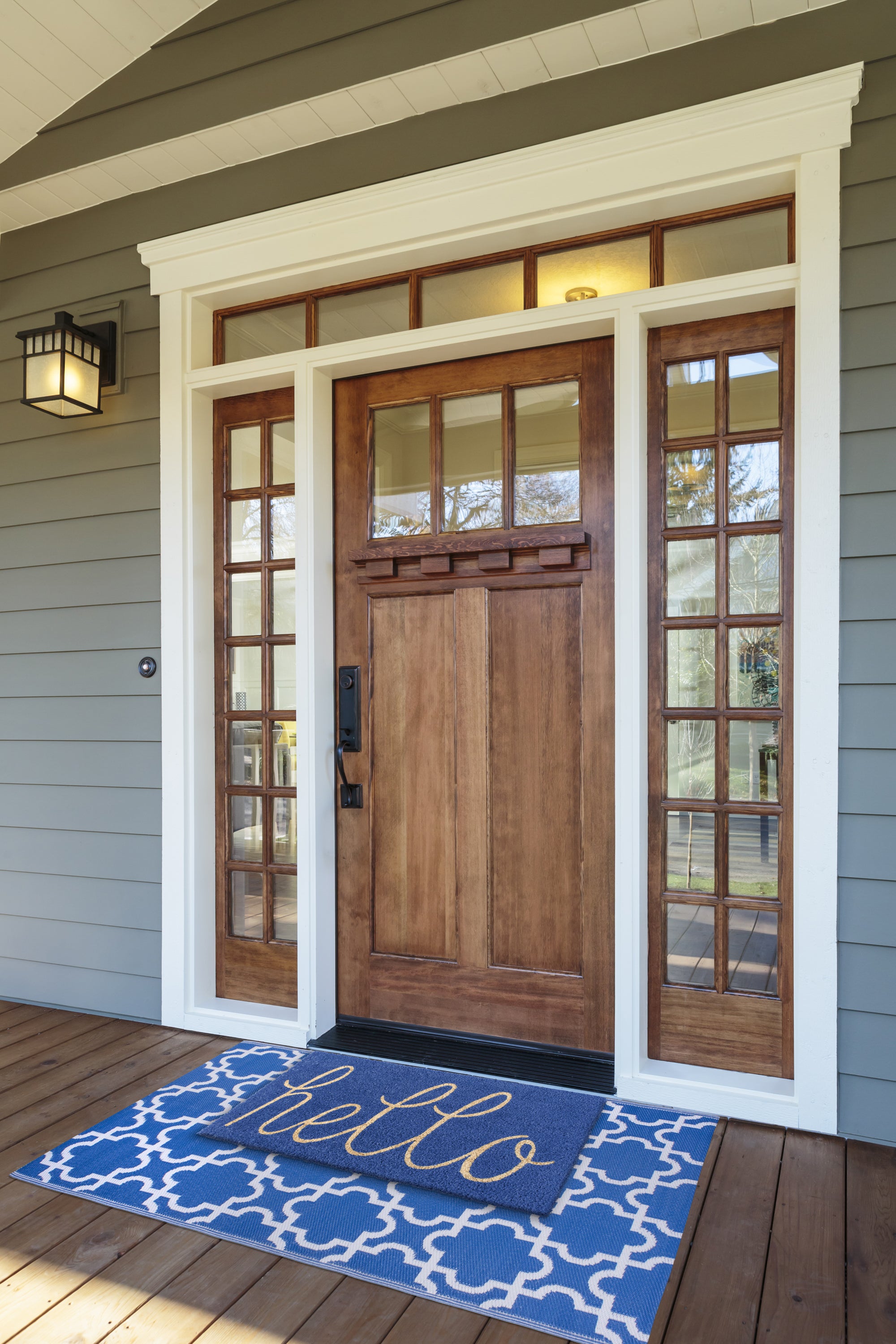 DII Hello Coir PVC-Backed Non-Slip Doormat