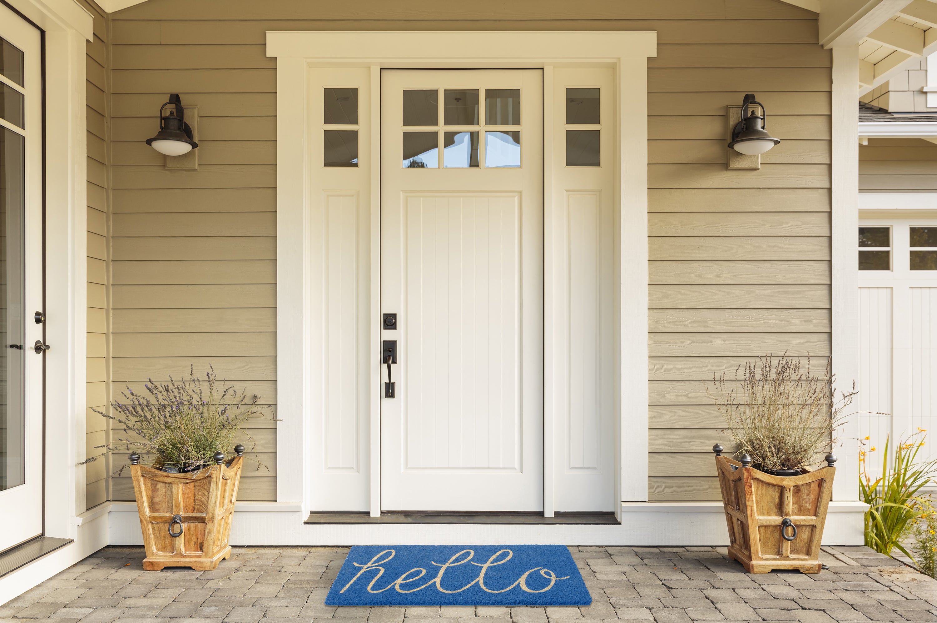 DII Hello Coir PVC-Backed Non-Slip Doormat