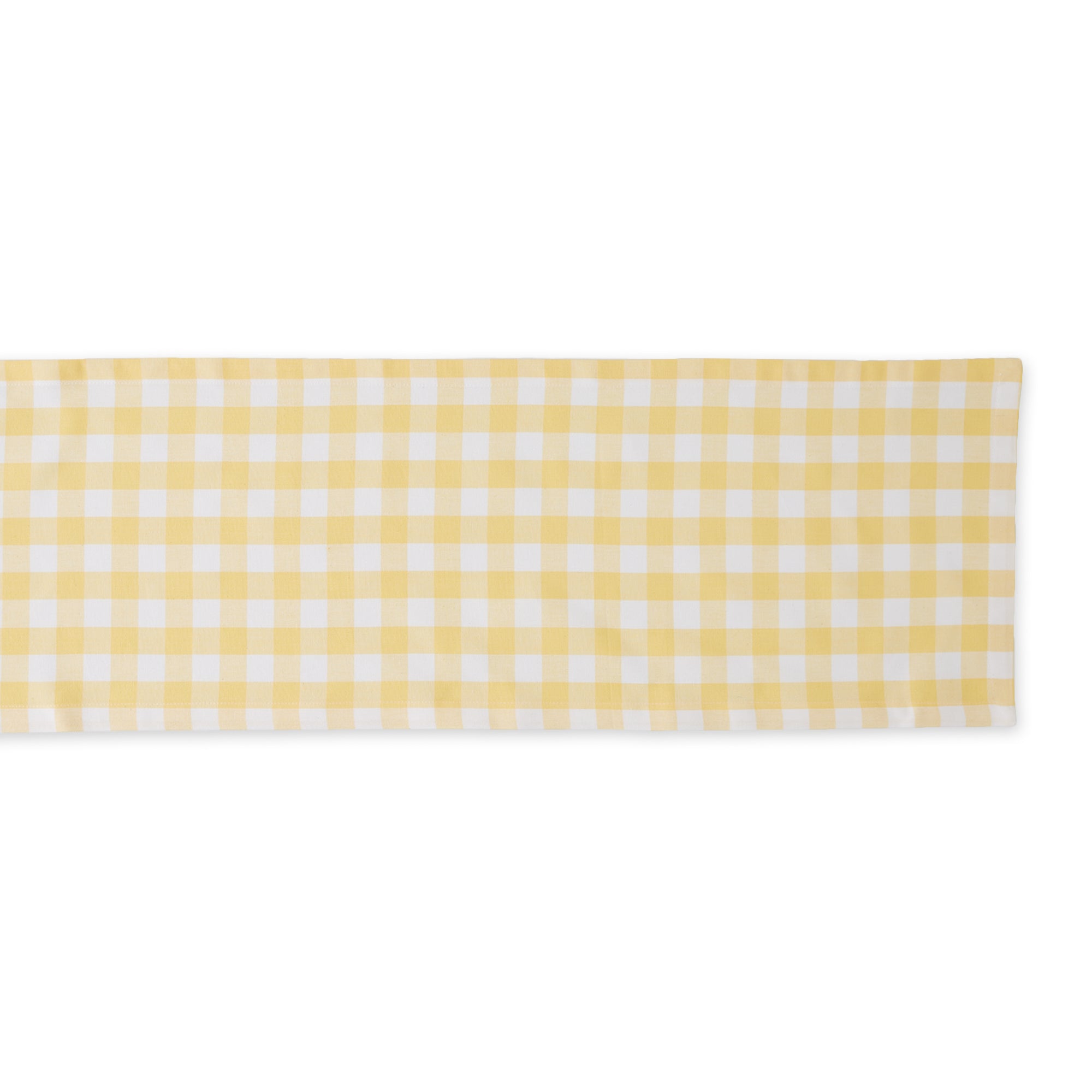 DII Yellow/White Checkers Cotton Table Runner, 14" x 72"