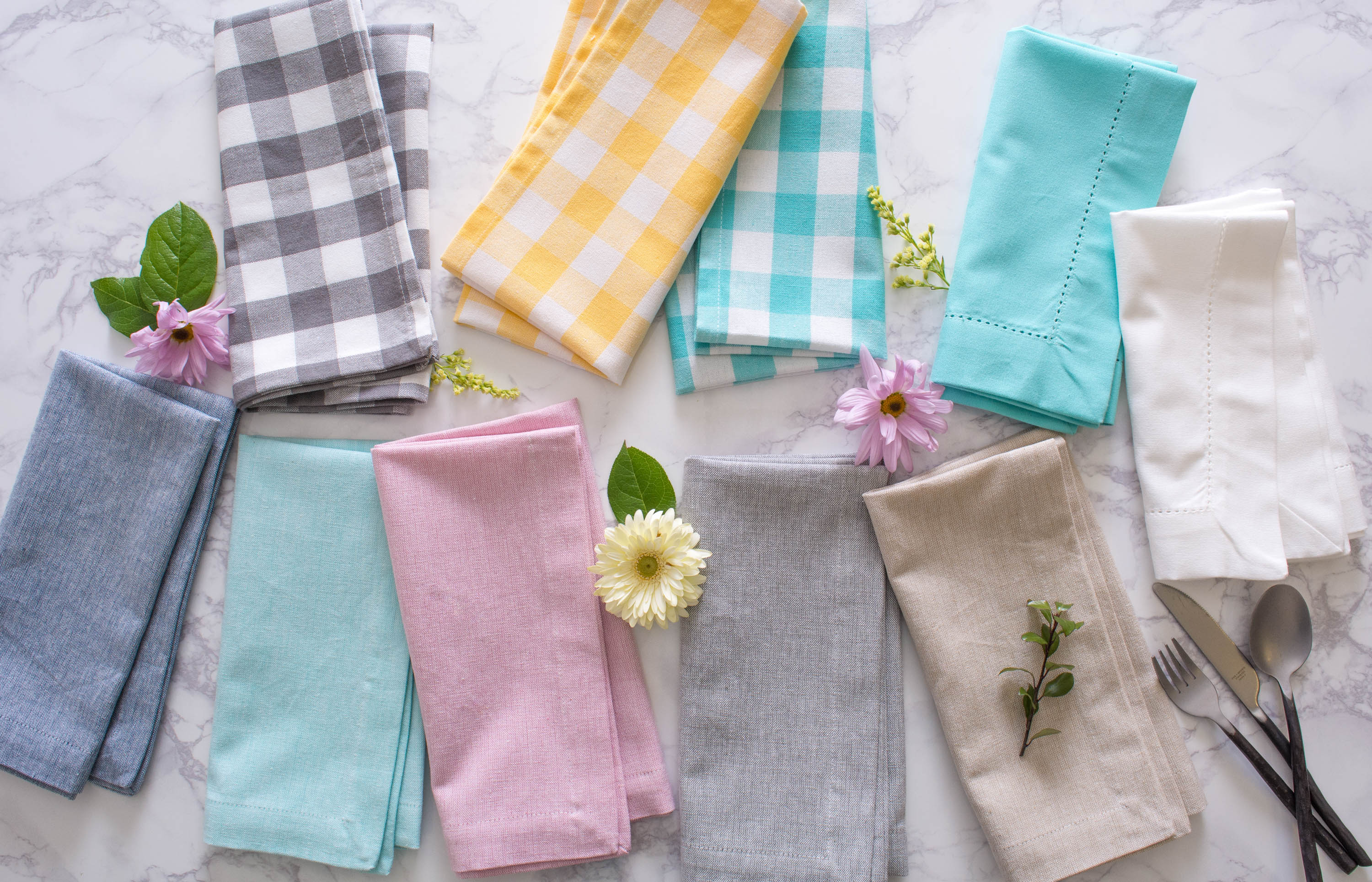 DII Solid Chambray Cotton Dinner Napkin 6-Piece Set