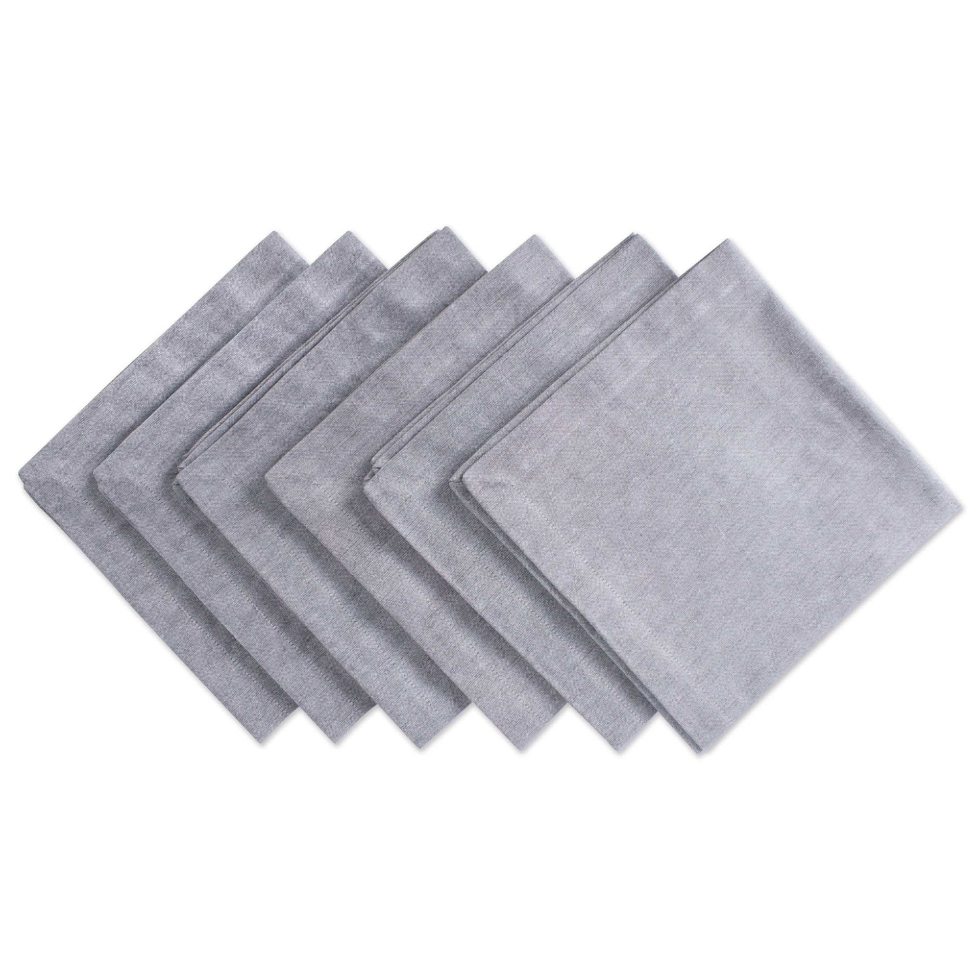 DII Solid Chambray Cotton Dinner Napkin 6-Piece Set