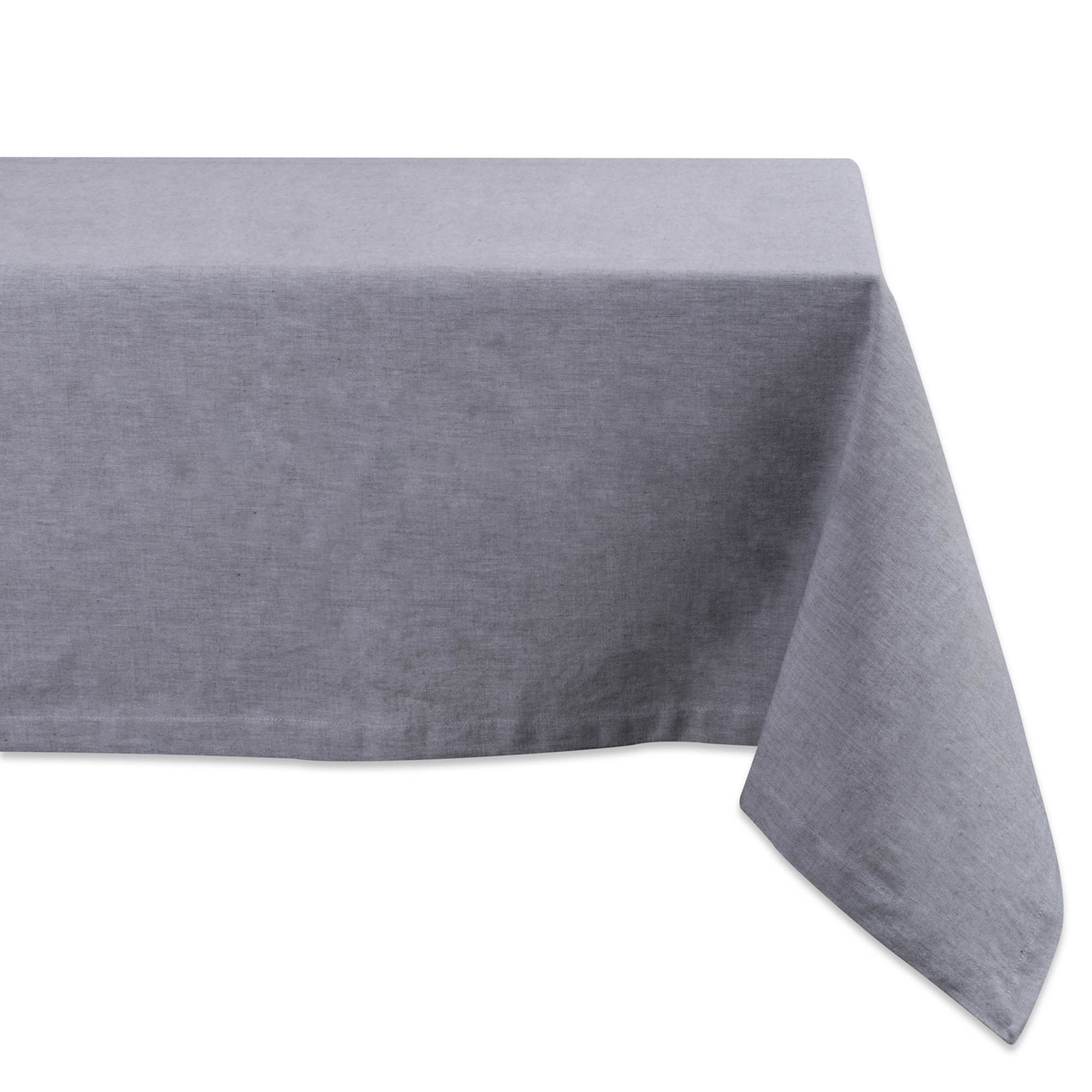 Gray Solid Chambray Tablecloth
