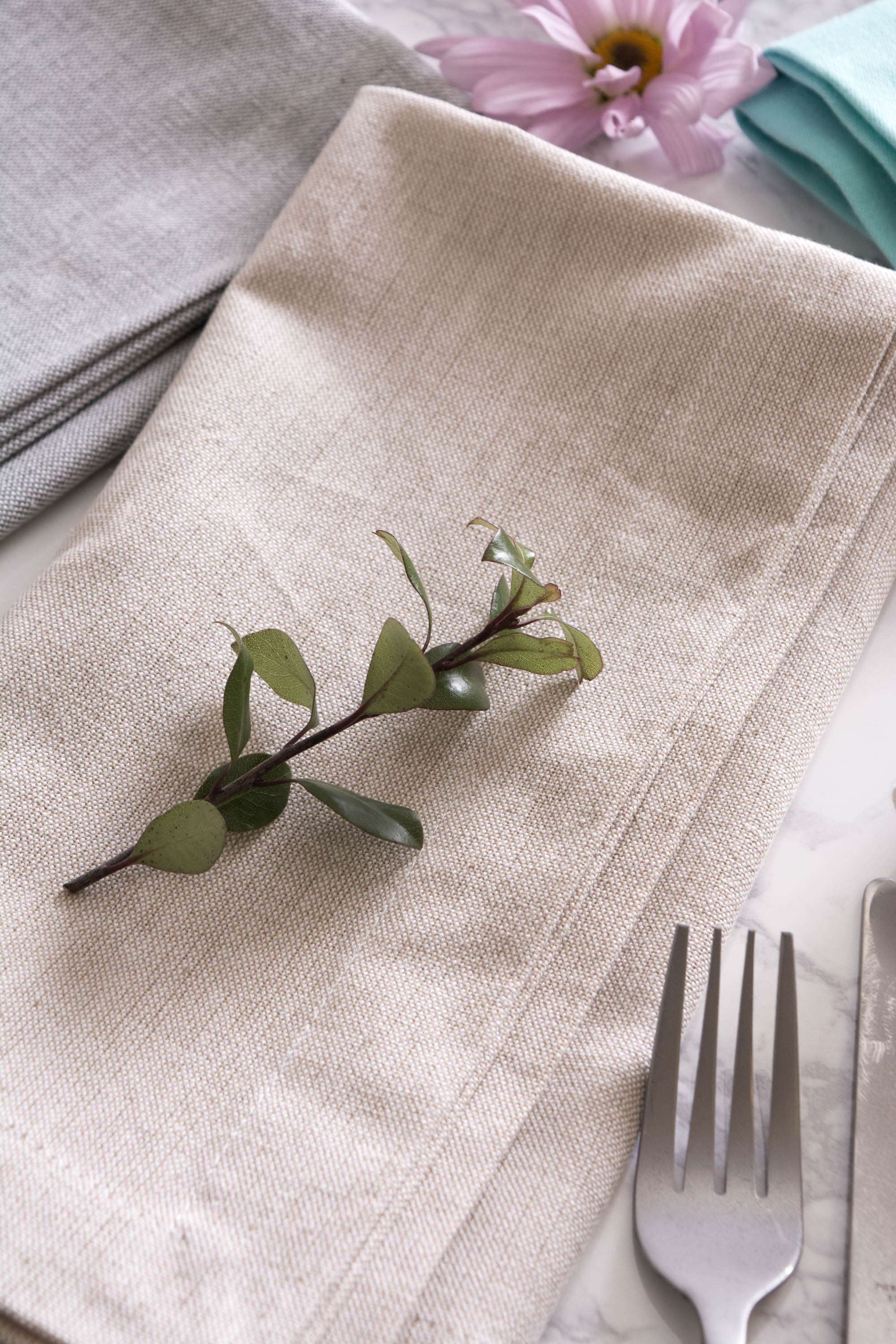 DII Solid Chambray Cotton Dinner Napkin 6-Piece Set