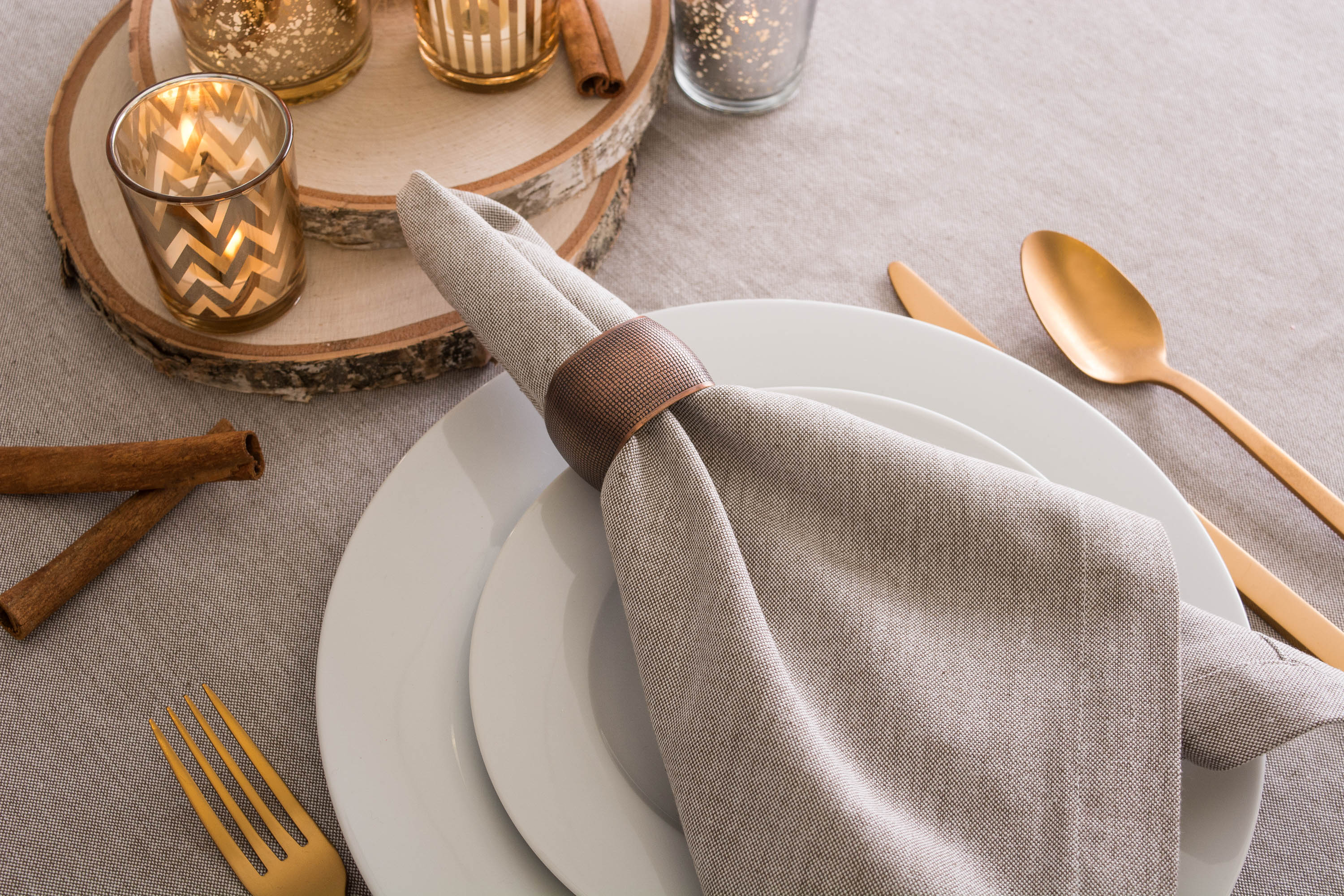 DII Solid Chambray Cotton Dinner Napkin 6-Piece Set