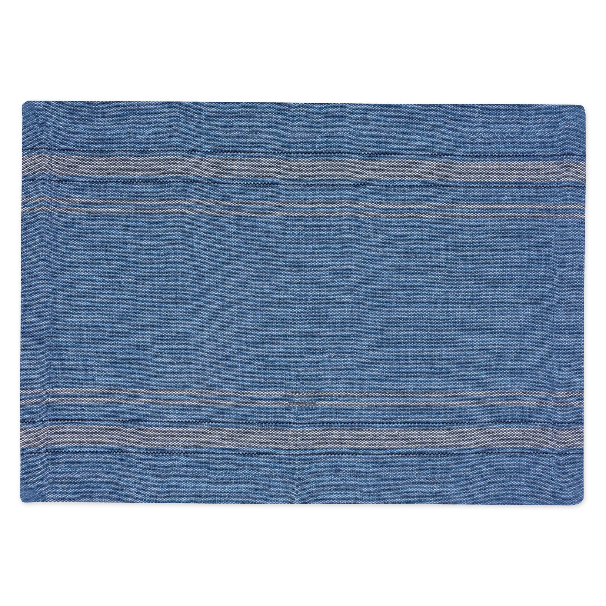 DII Chambray French Stripe Cotton Placemat 6-Piece Set