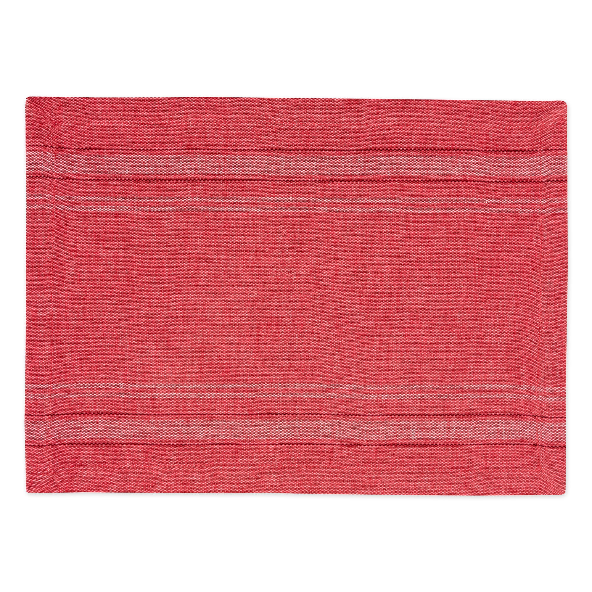 DII Chambray French Stripe Cotton Placemat 6-Piece Set