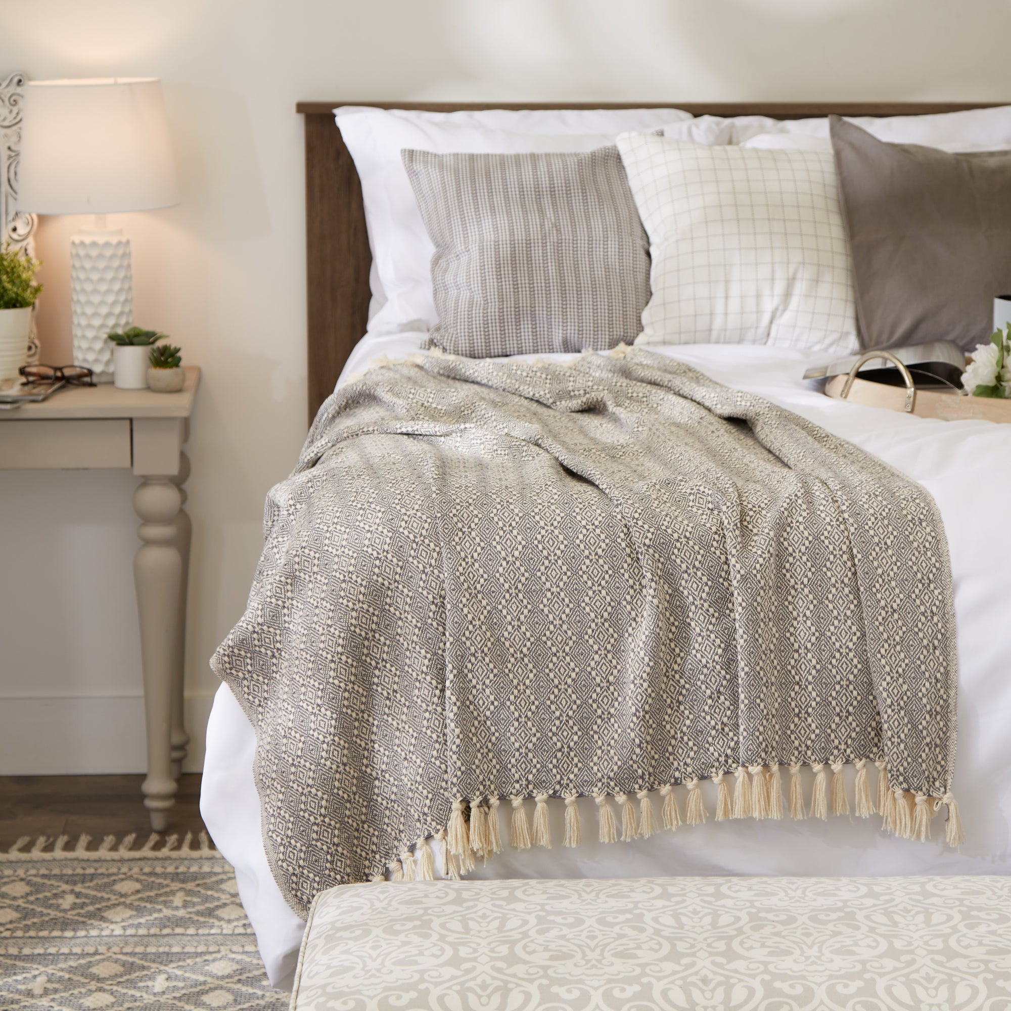 Gray Diamond Throw