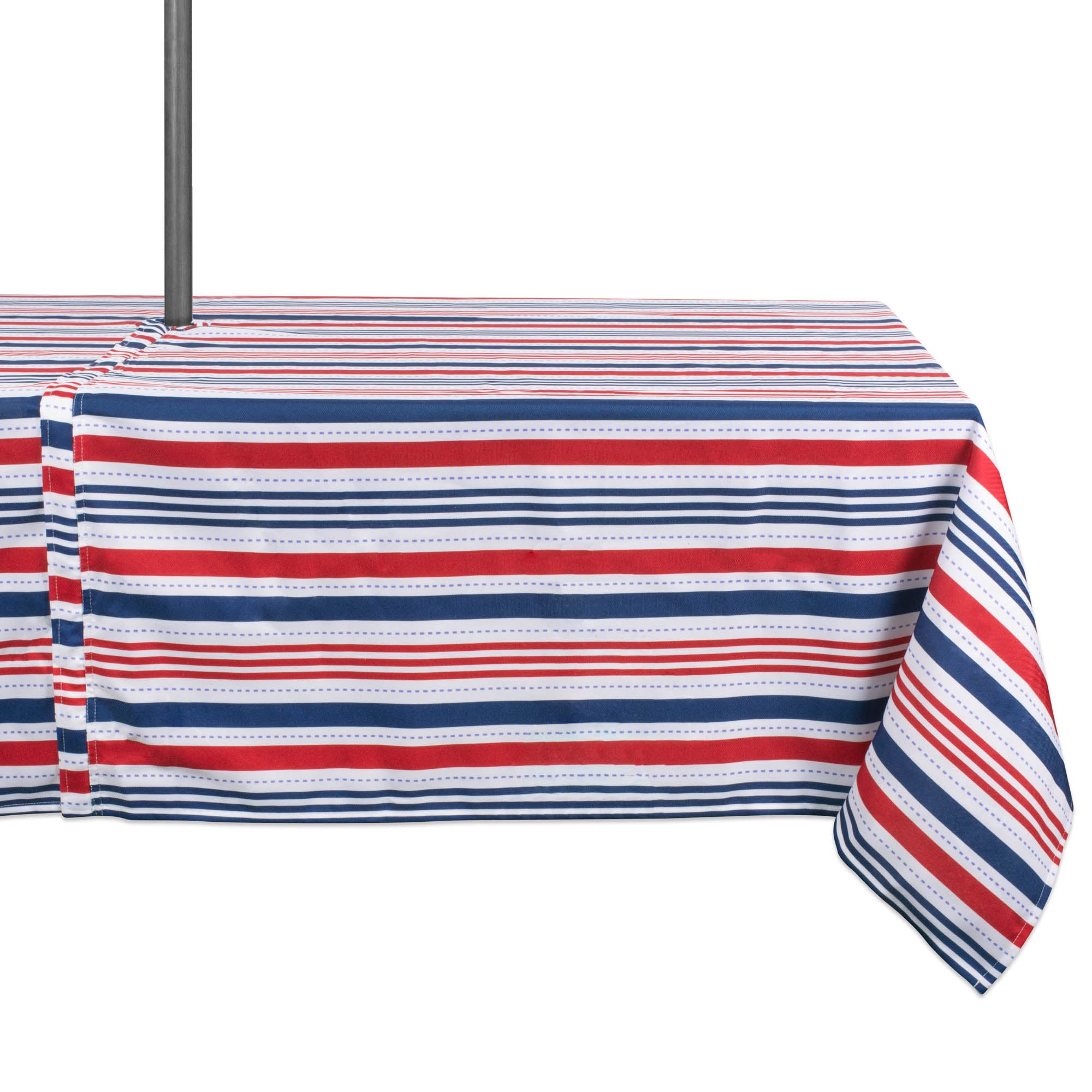Patriotic Stripe Outdoor Tablecloth With Zipper