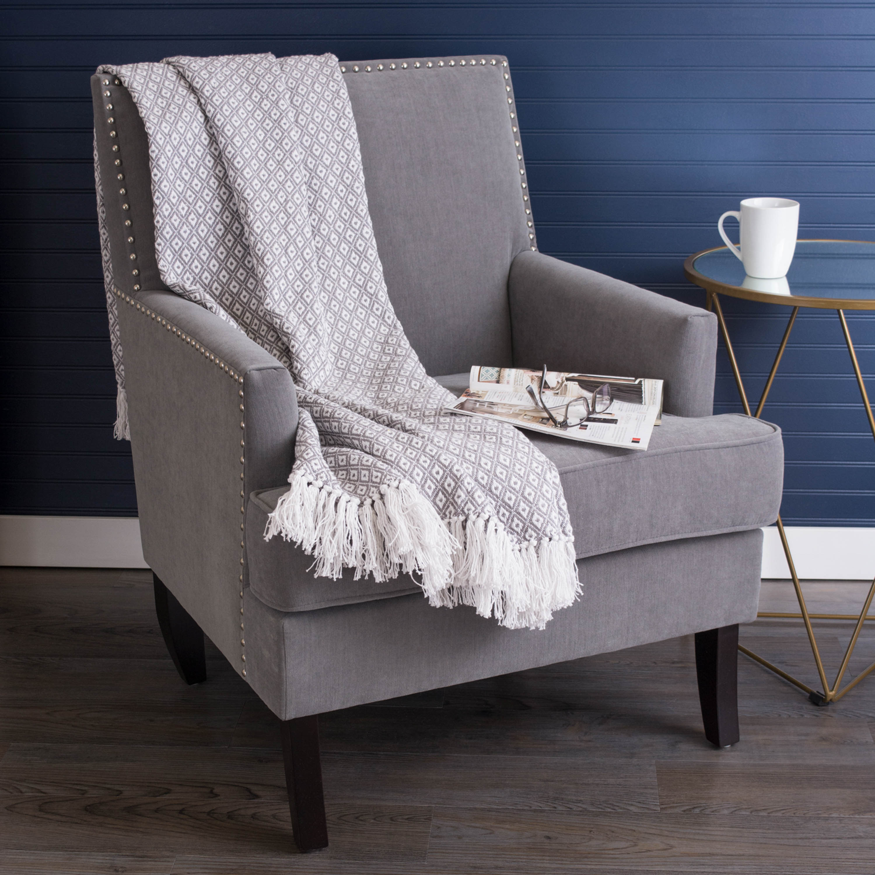 Gray Mini Diamond Throw