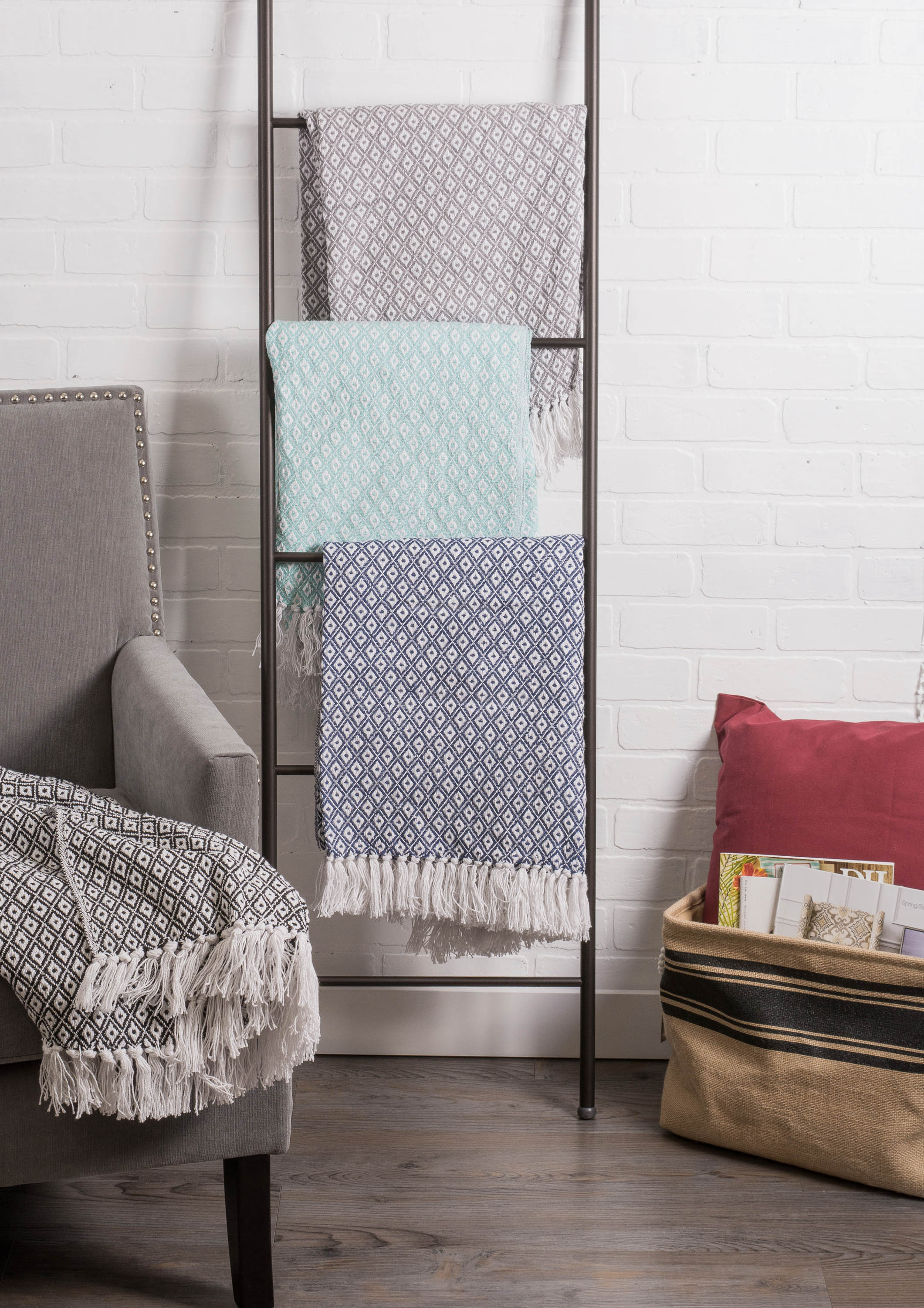 Gray Mini Diamond Throw