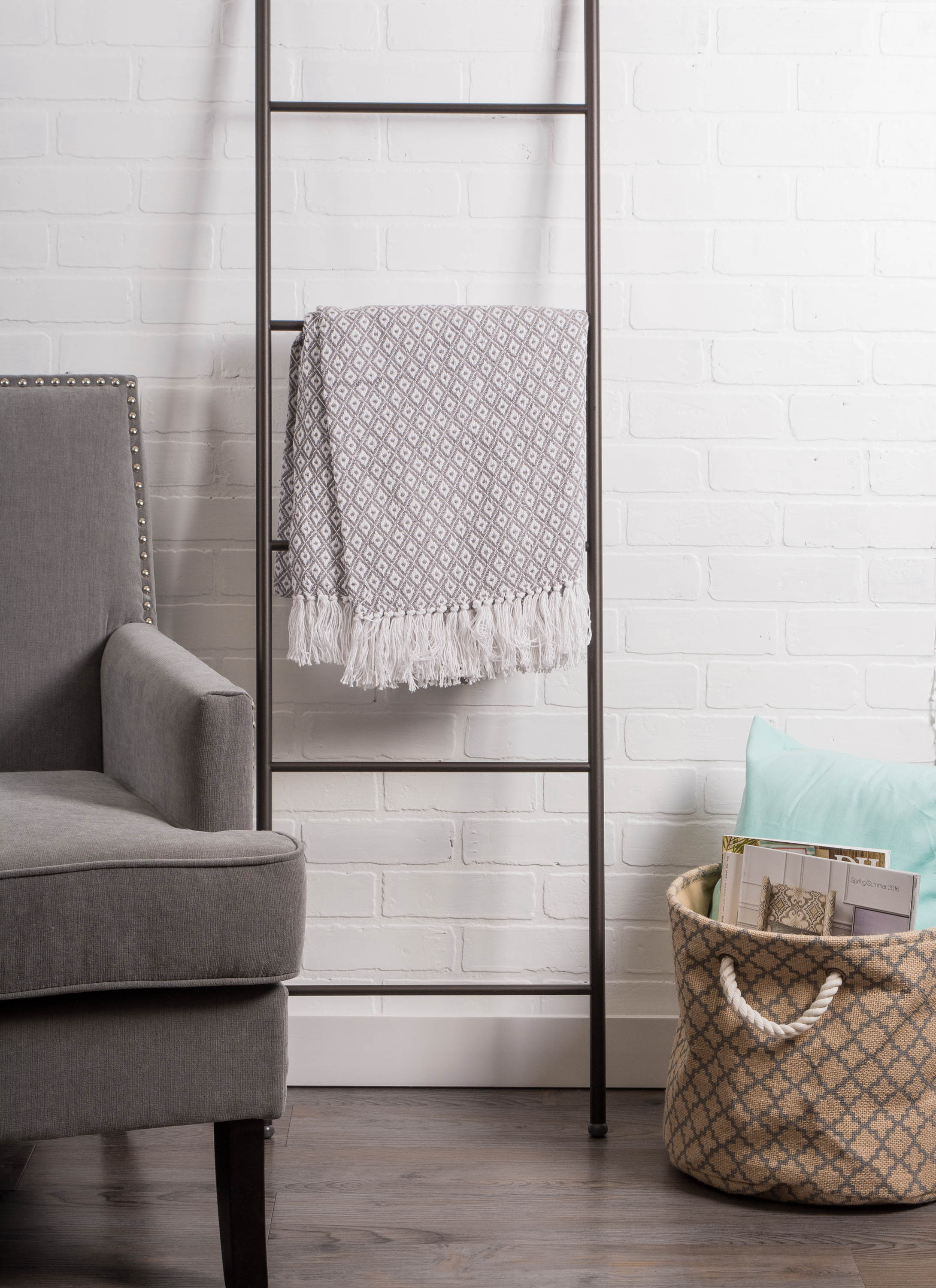 Gray Mini Diamond Throw