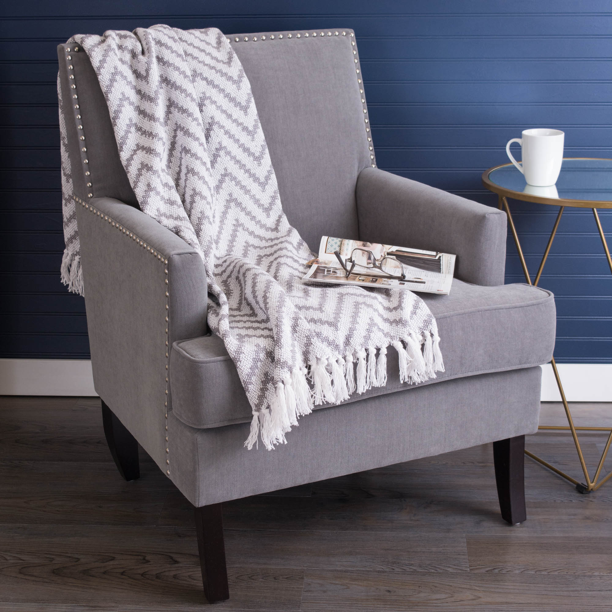 Gray Large Chevron Throw