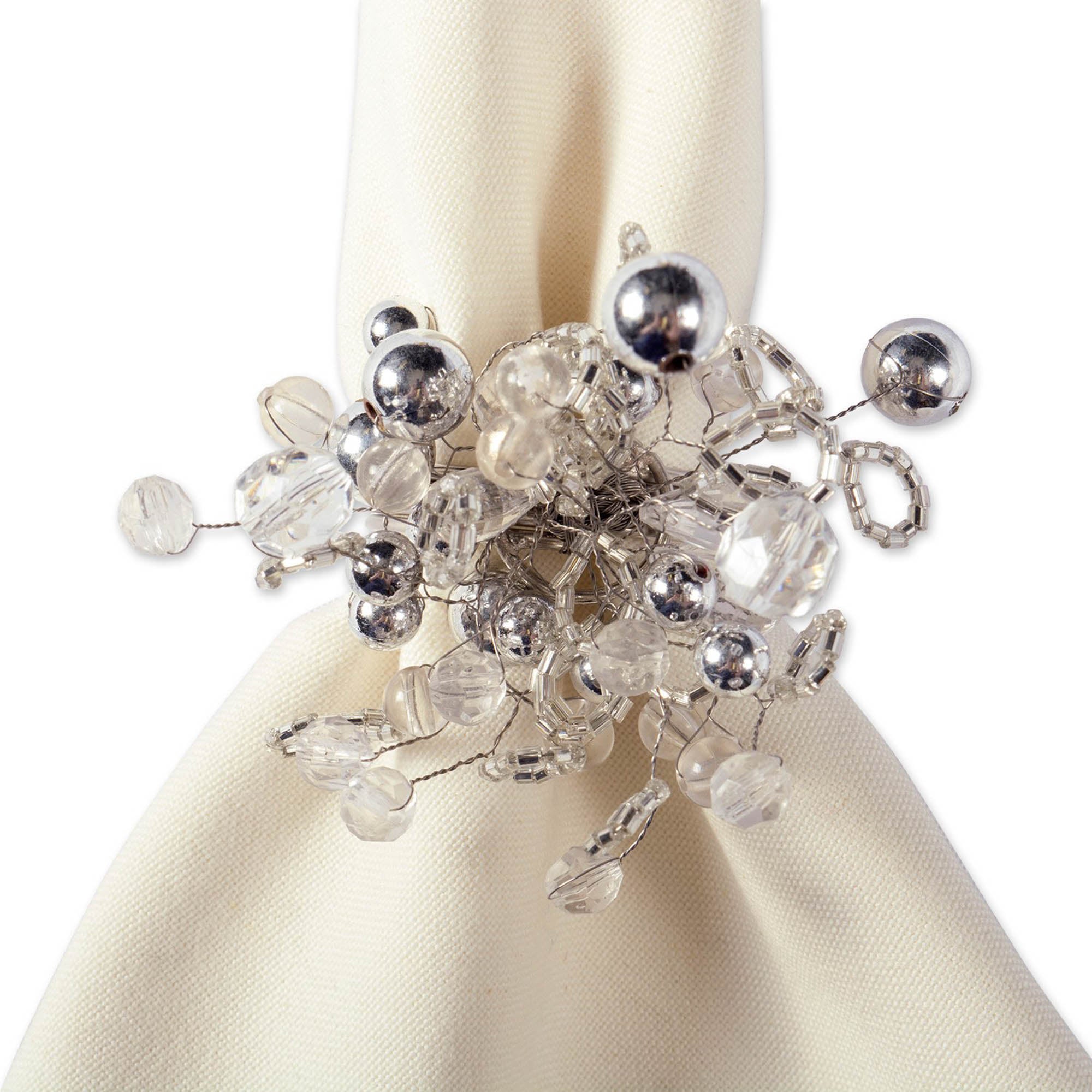 Gold Multibead Napkin Ring Set of 6