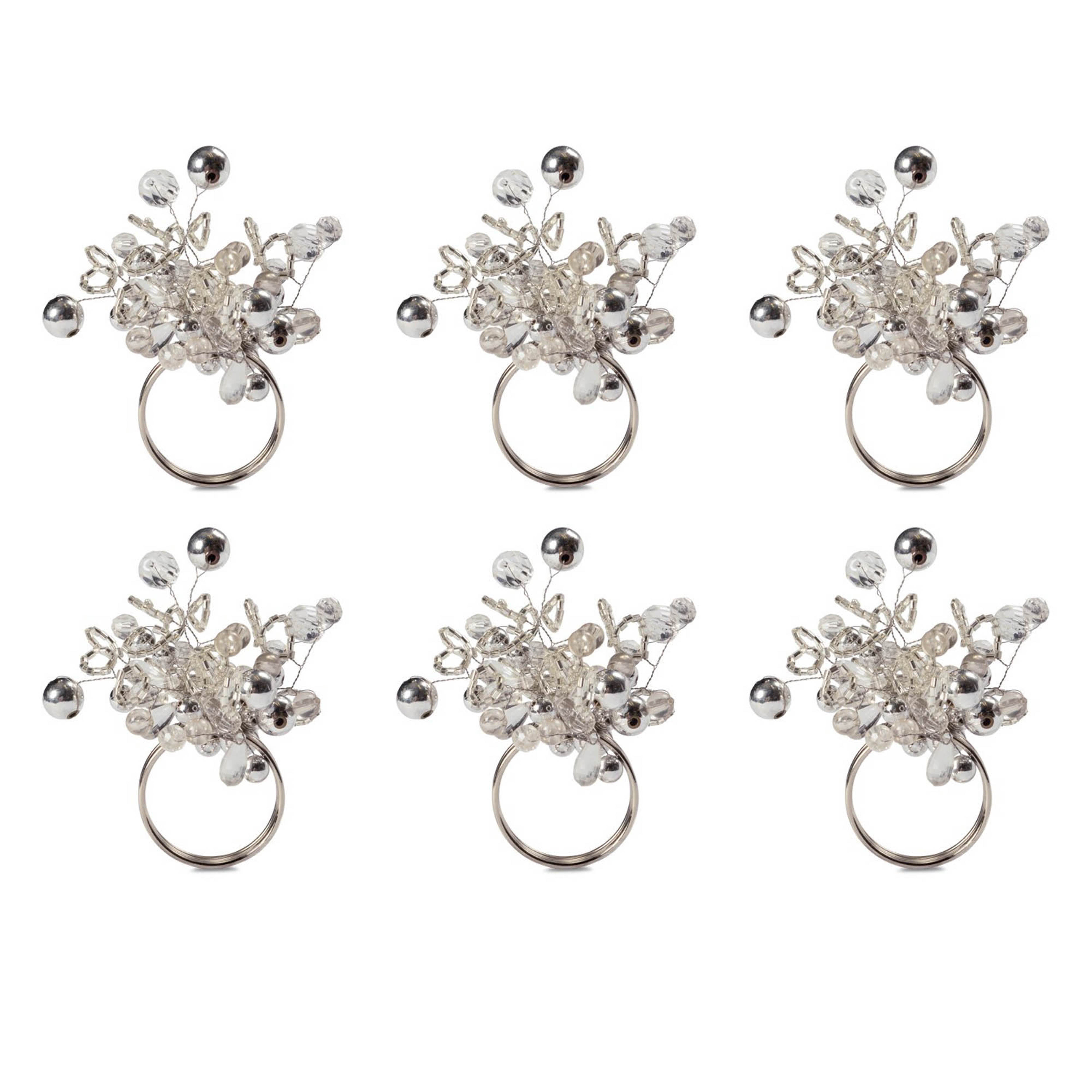 Gold Multibead Napkin Ring Set of 6