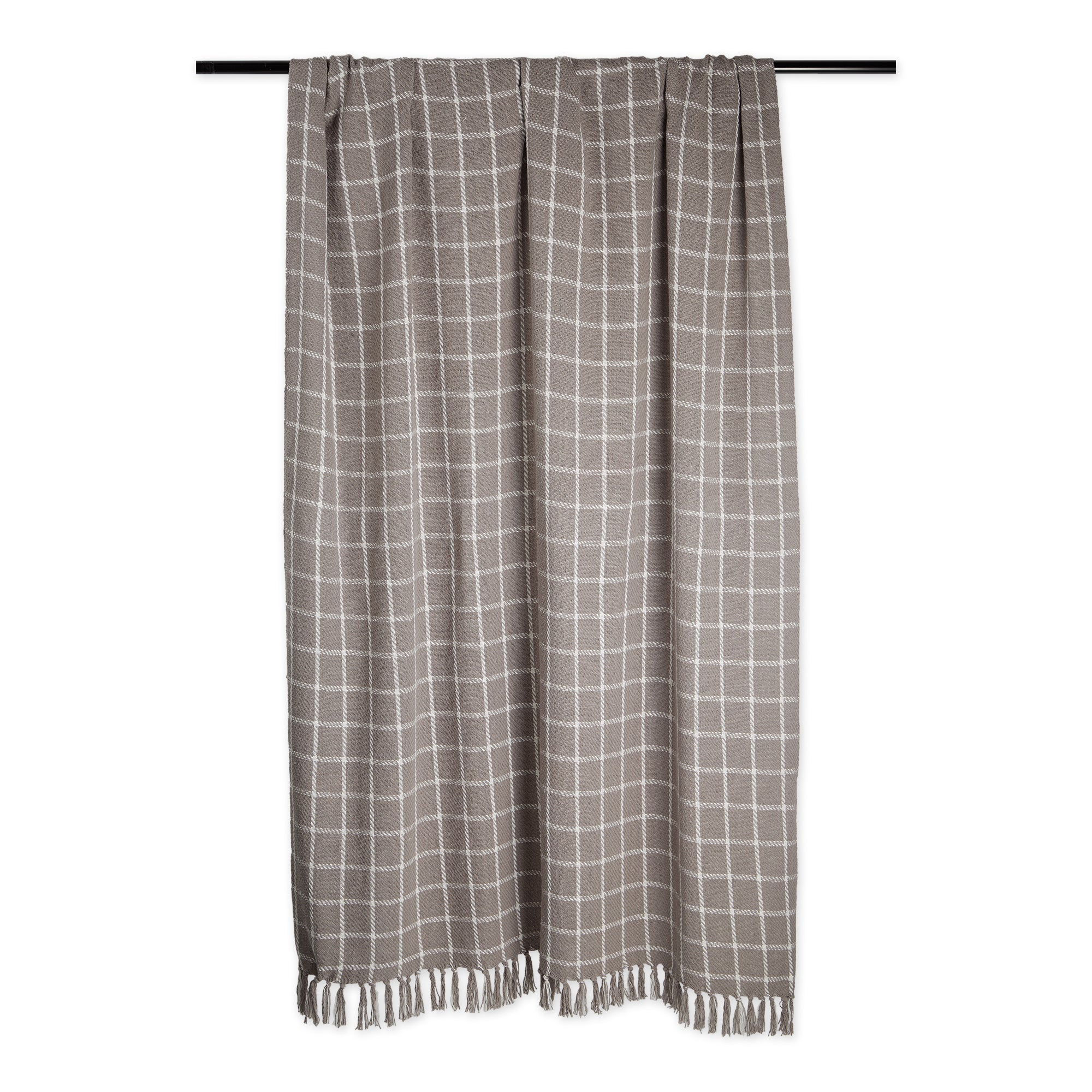 Gray Checked Plaid Throw