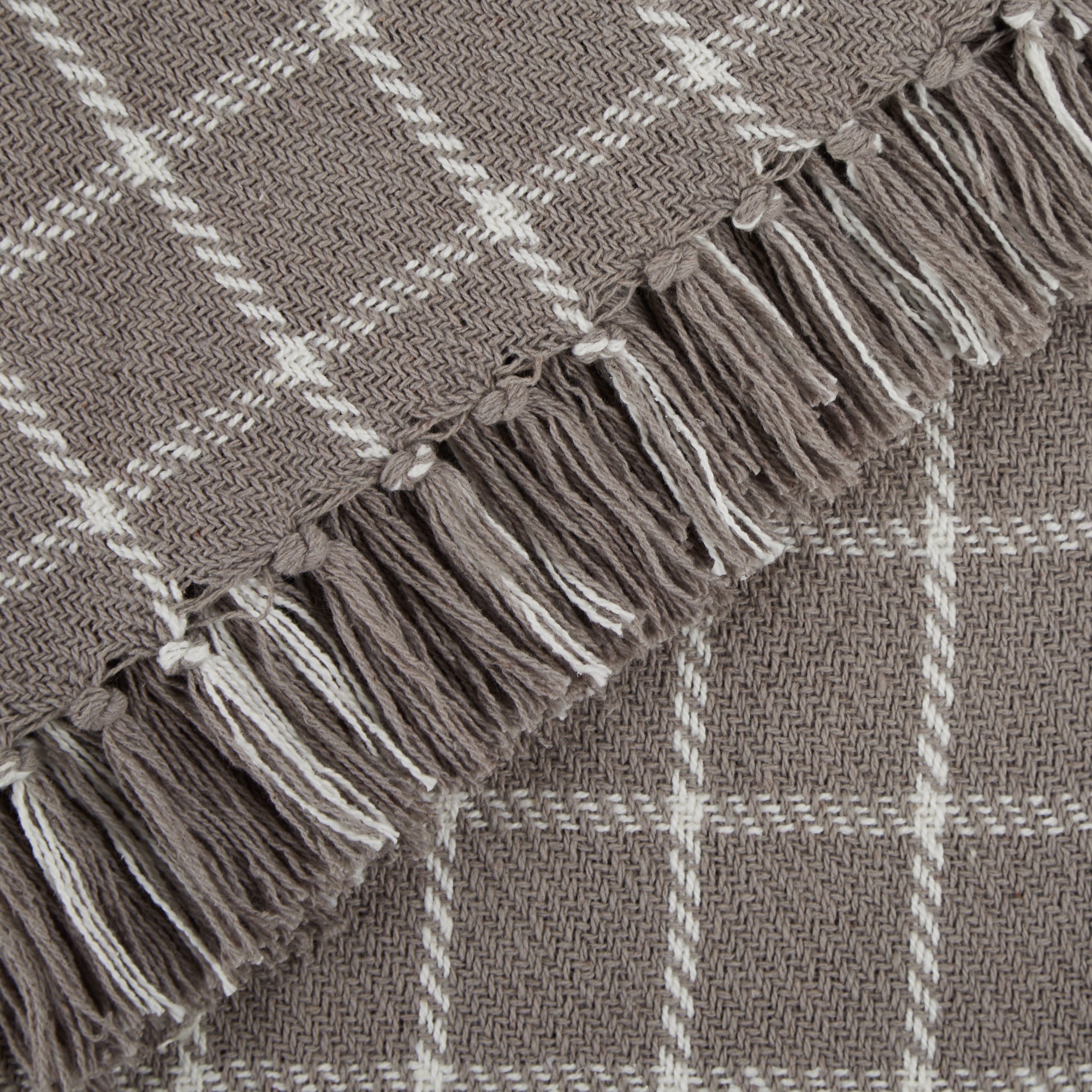 Gray Checked Plaid Throw