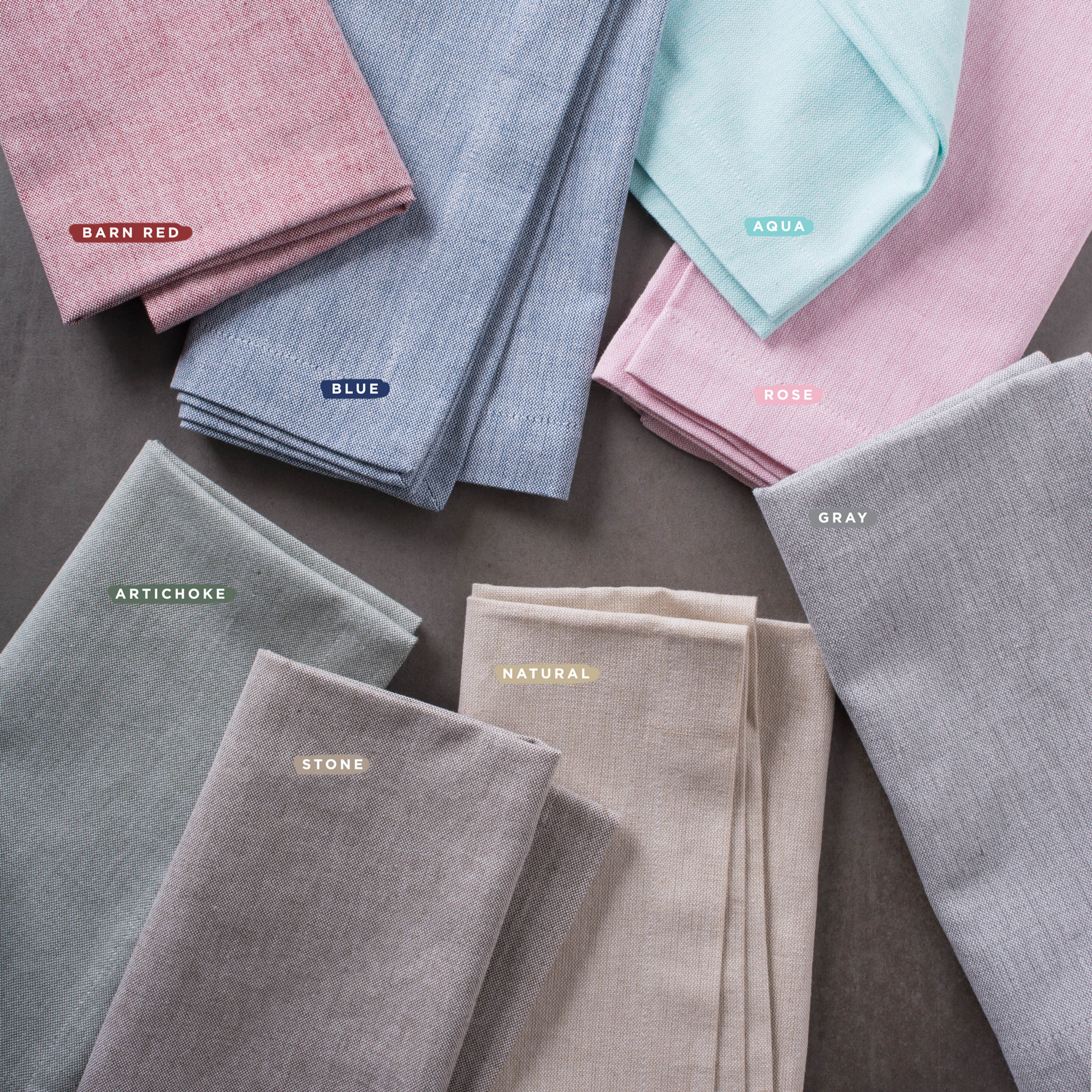 Aqua Solid Chambray Table Runner