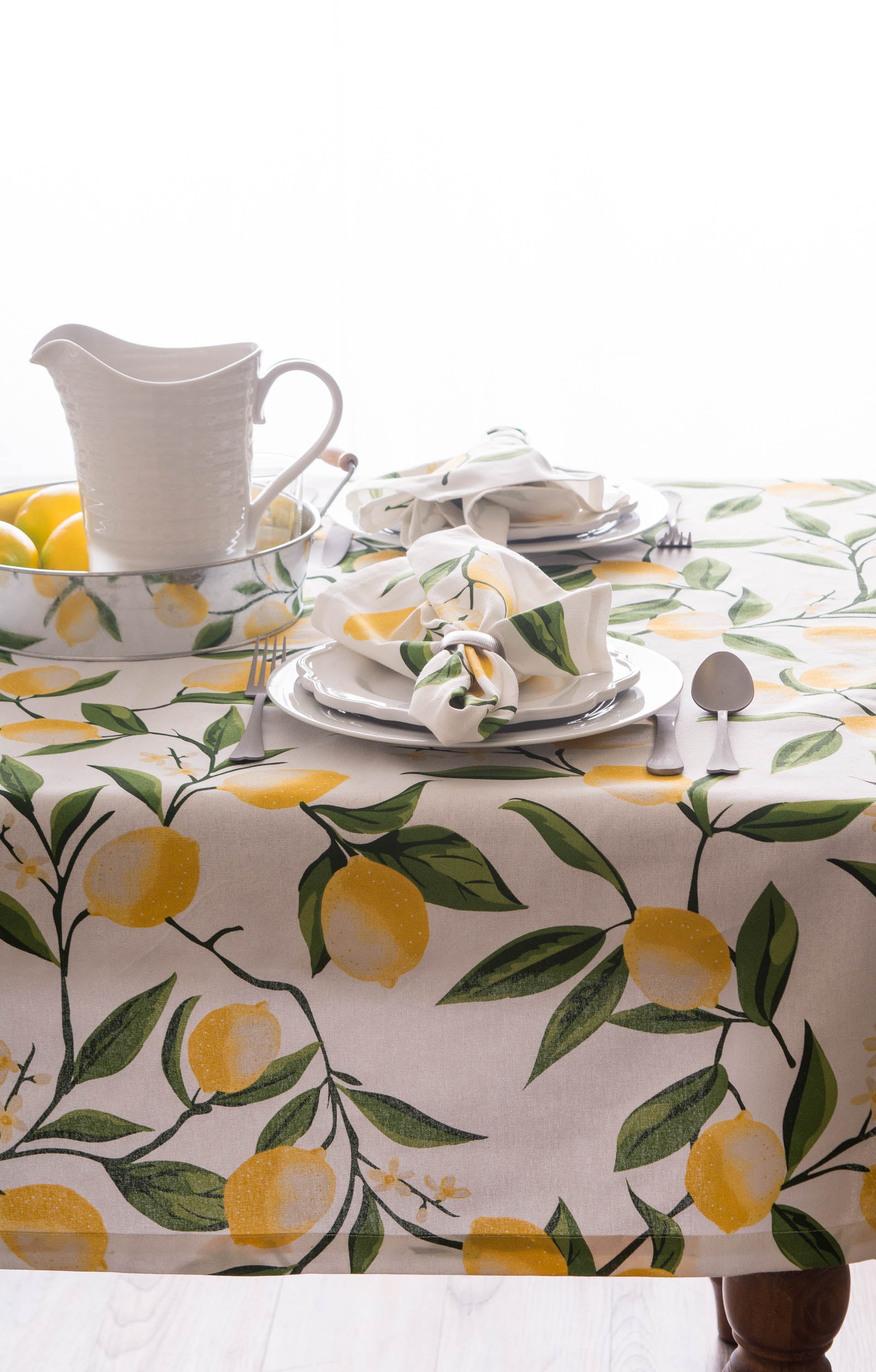 DII Lemon Bliss Print Cotton Tablecloth