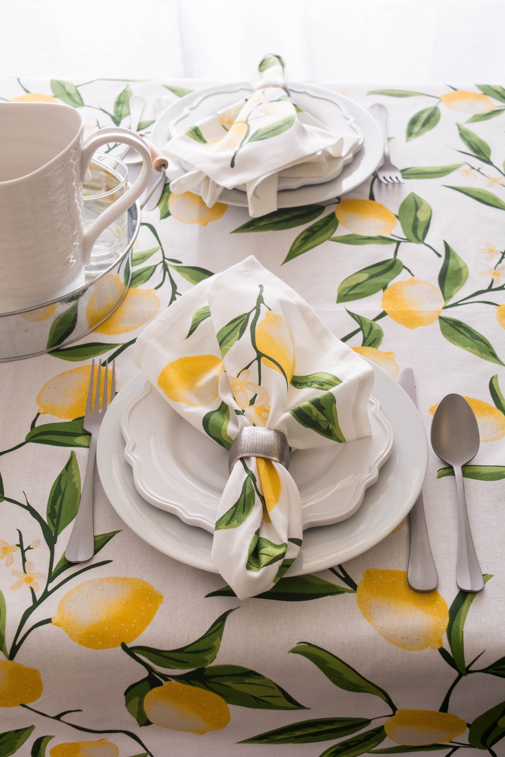 DII Lemon Bliss Print Cotton Tablecloth