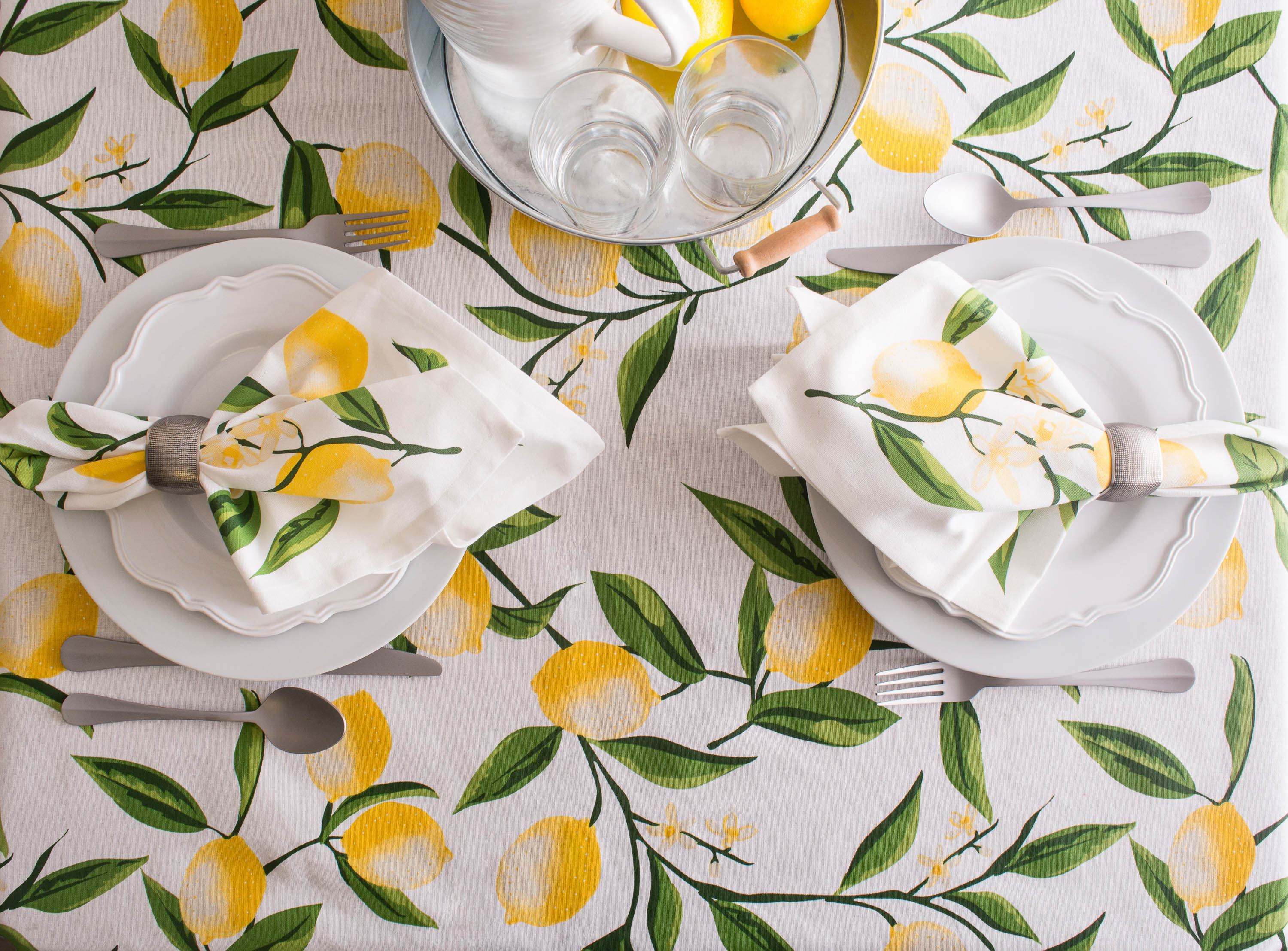 DII Lemon Bliss Print Cotton Tablecloth