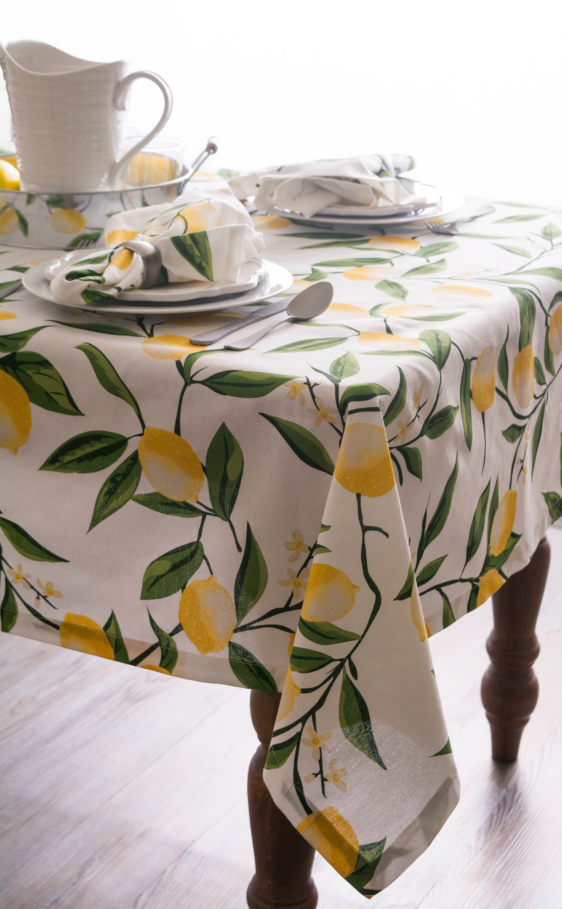 DII Lemon Bliss Print Cotton Tablecloth