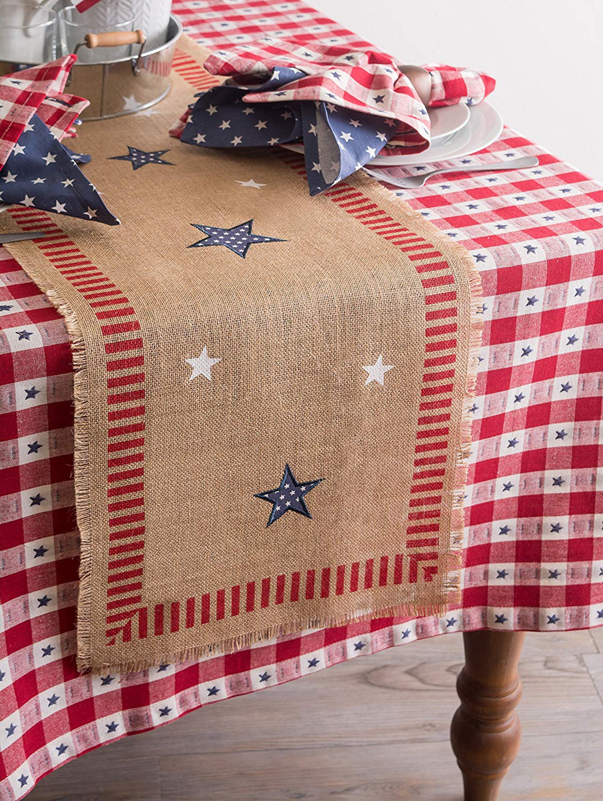 Star Check Tablecloth