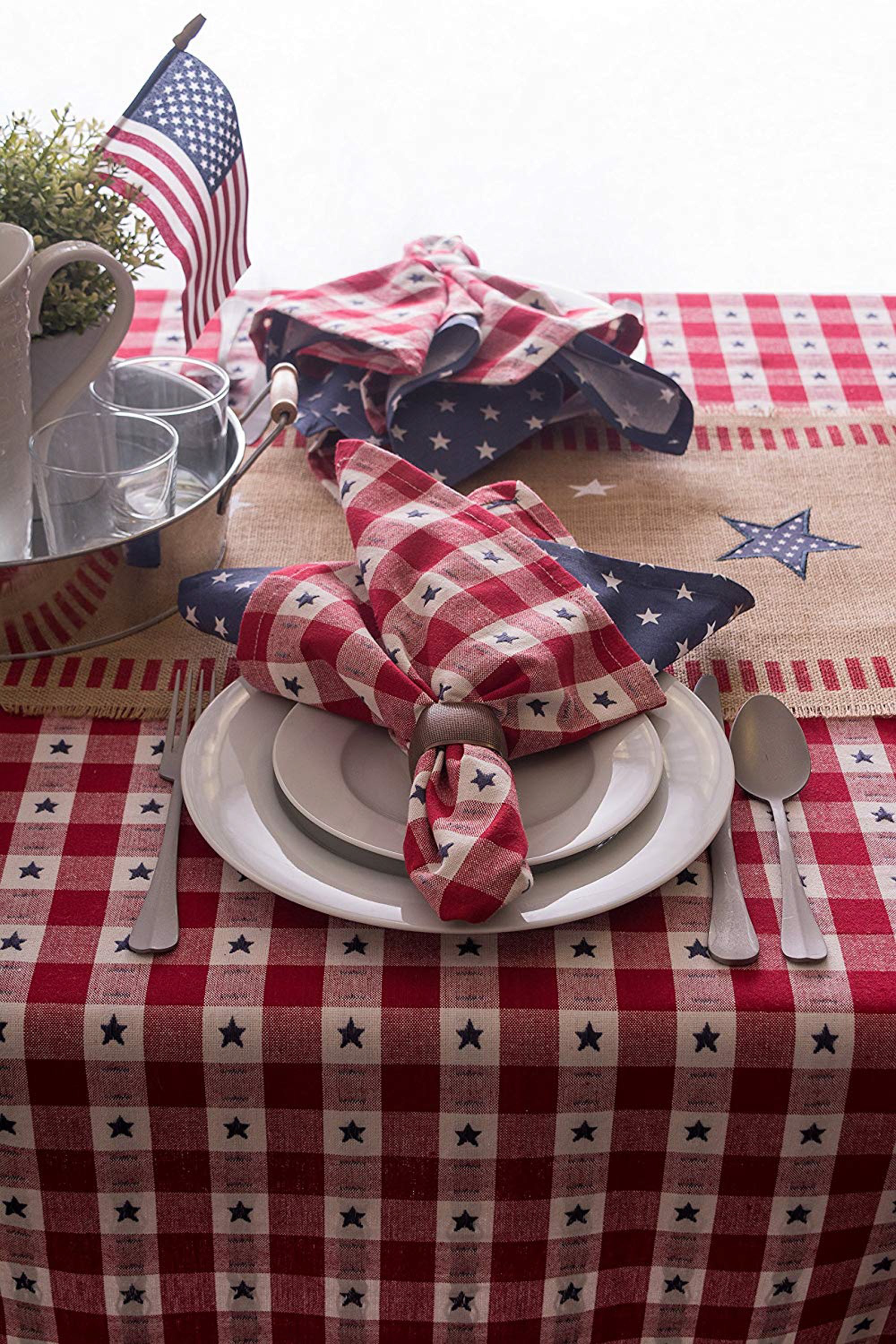 Star Check Tablecloth