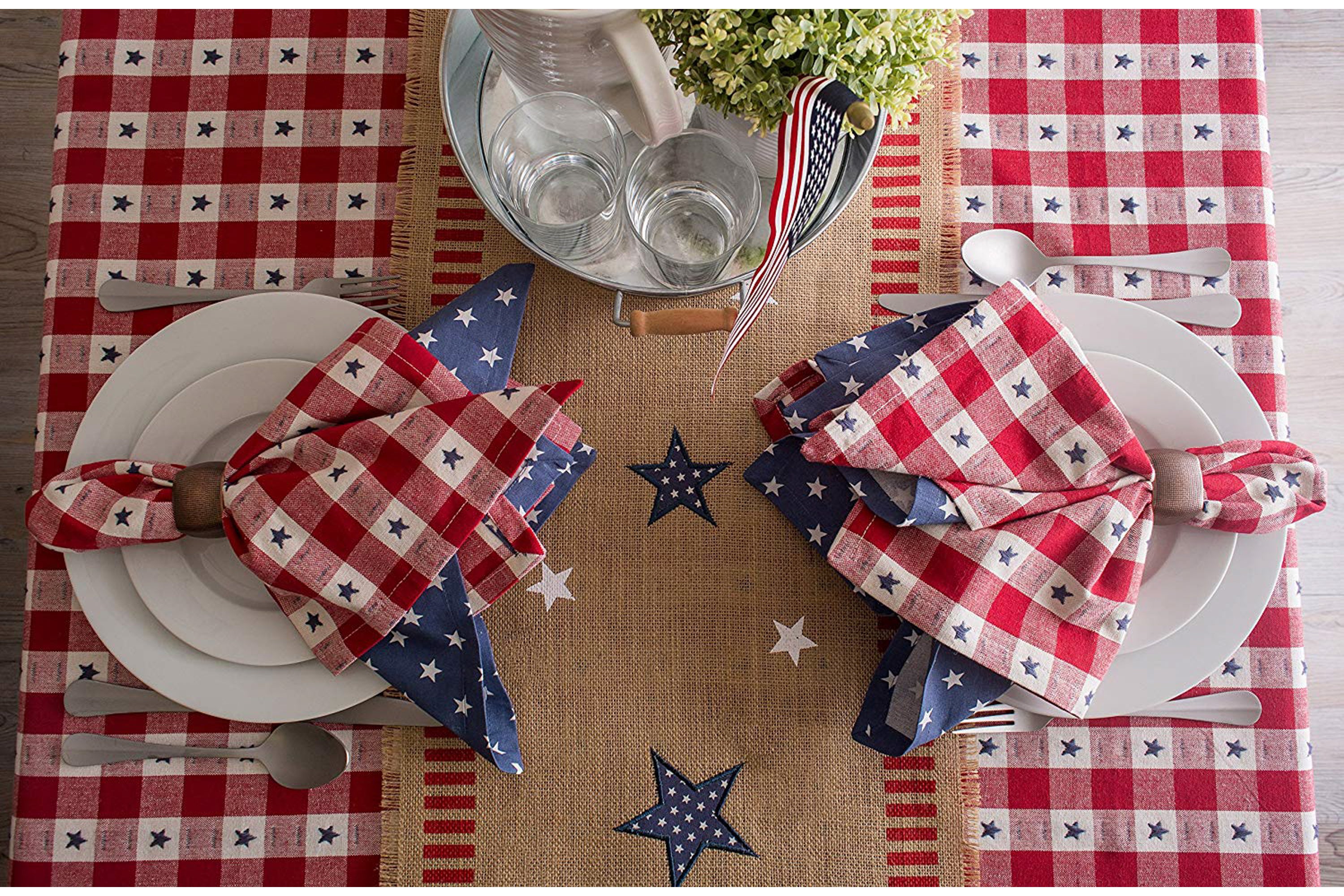 Star Check Tablecloth