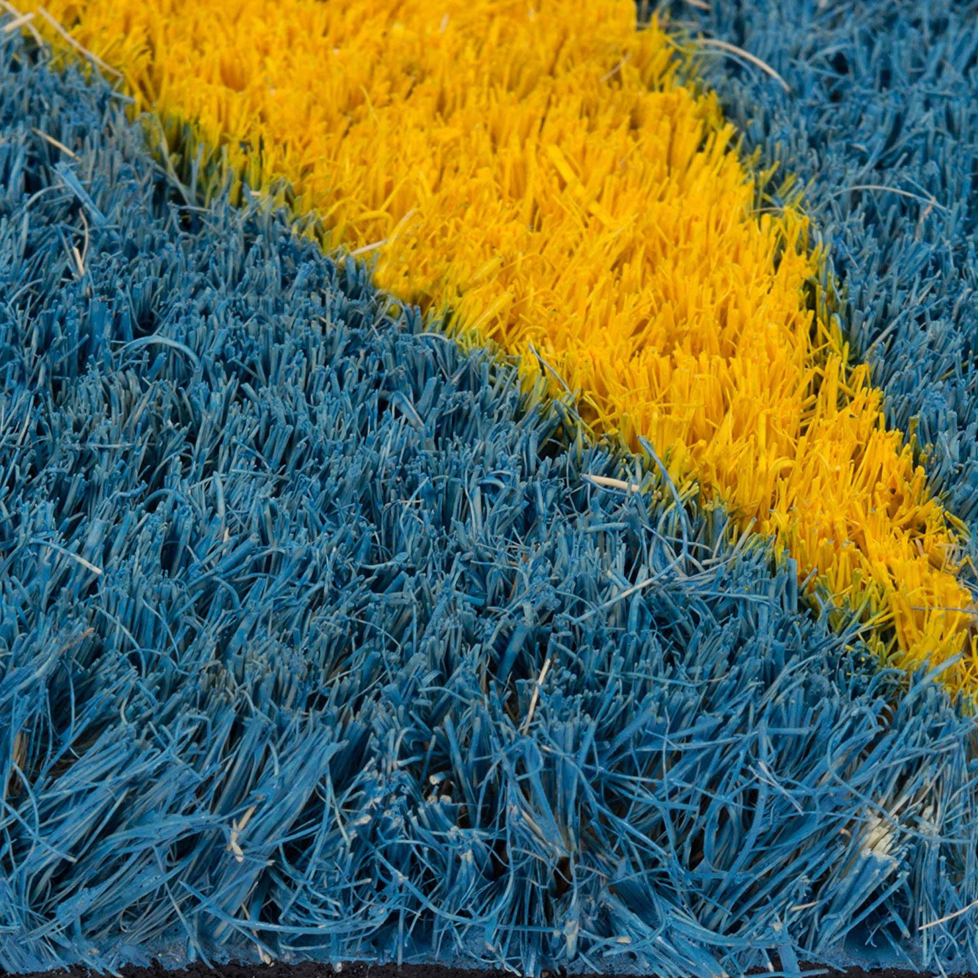 DII Blue Hello Sunshine Doormat, Non-Slip PVC Backing