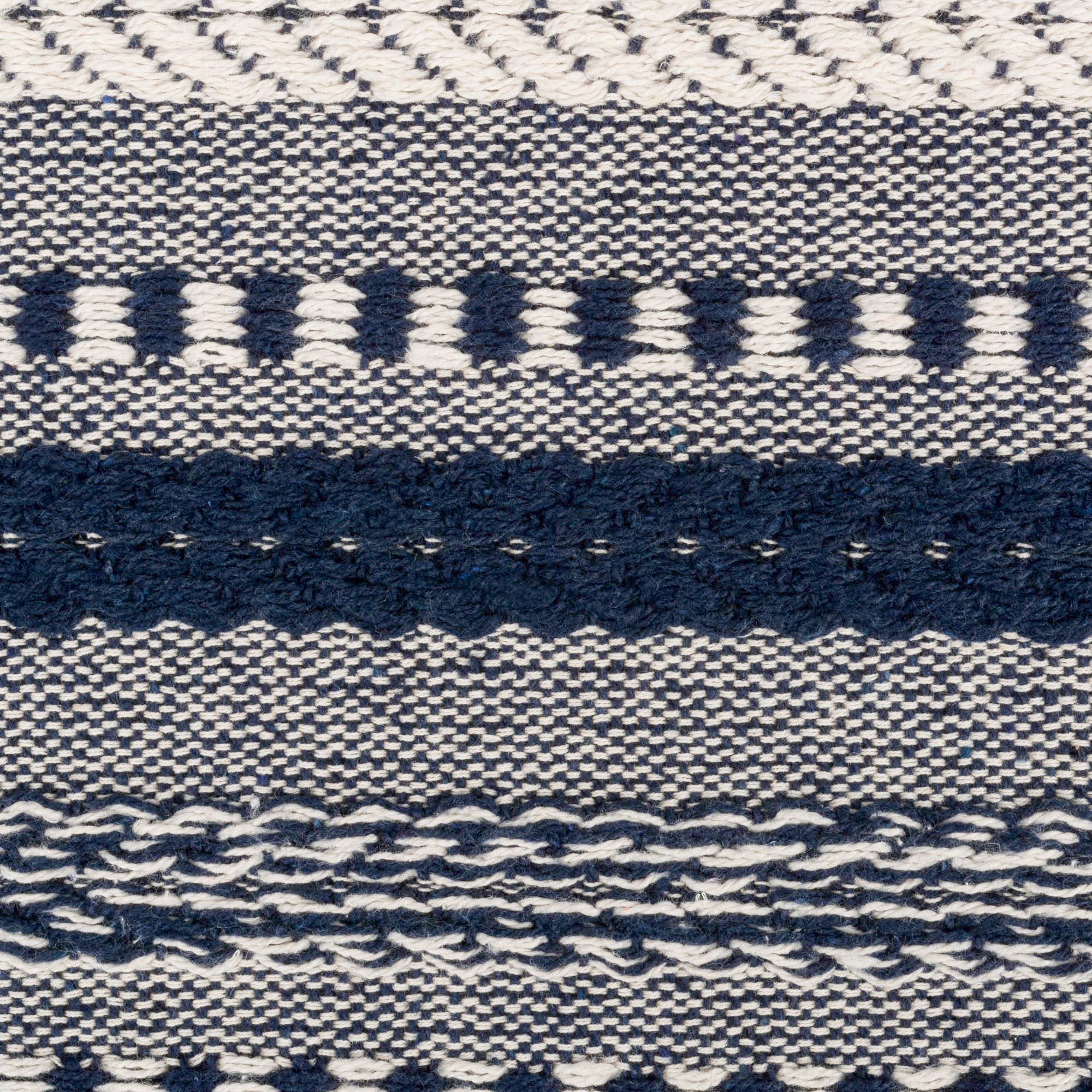 DII Stone Braided Stripe Jacquard Fringe Cotton Table Runner