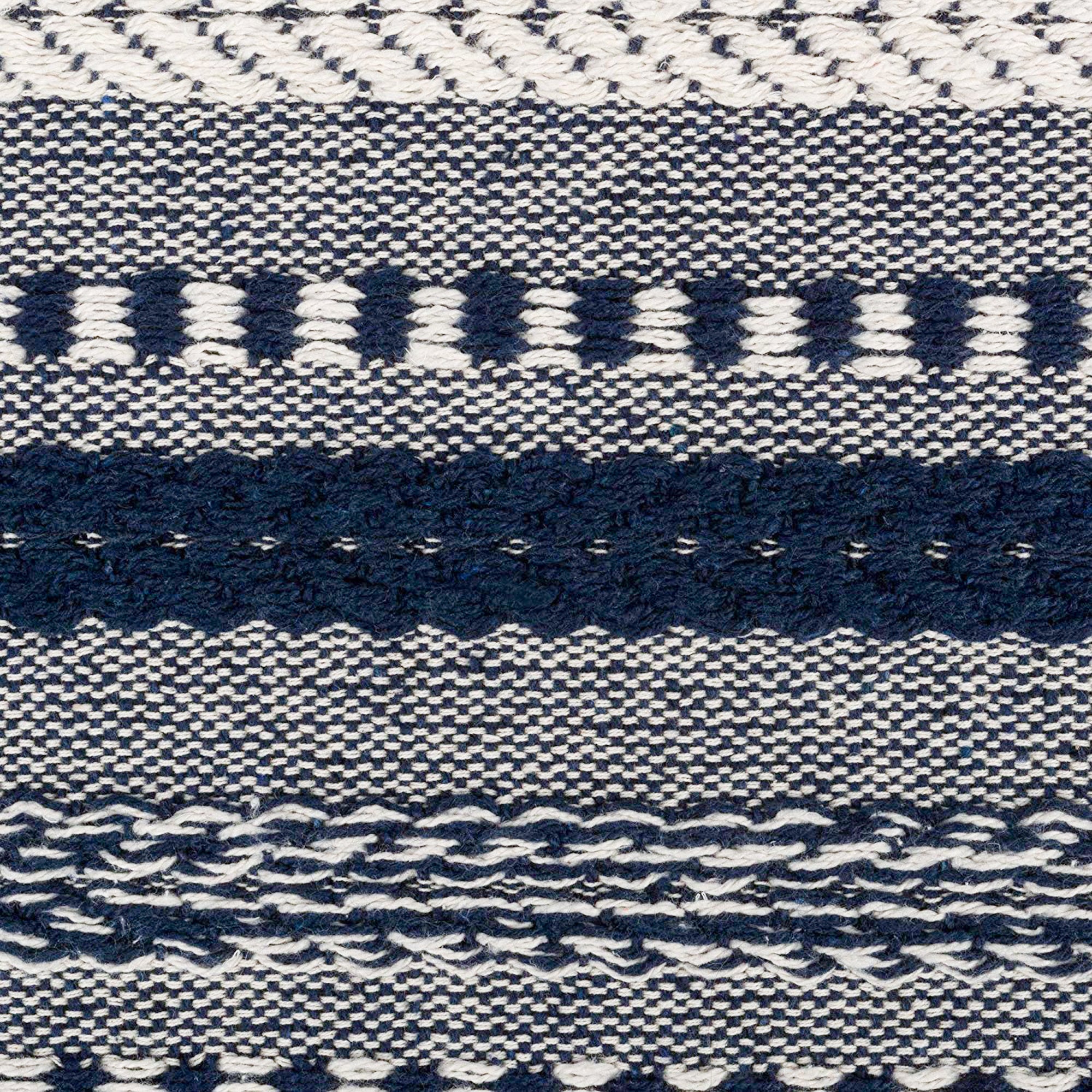 DII Stone Braided Stripe Jacquard Fringe Cotton Table Runner