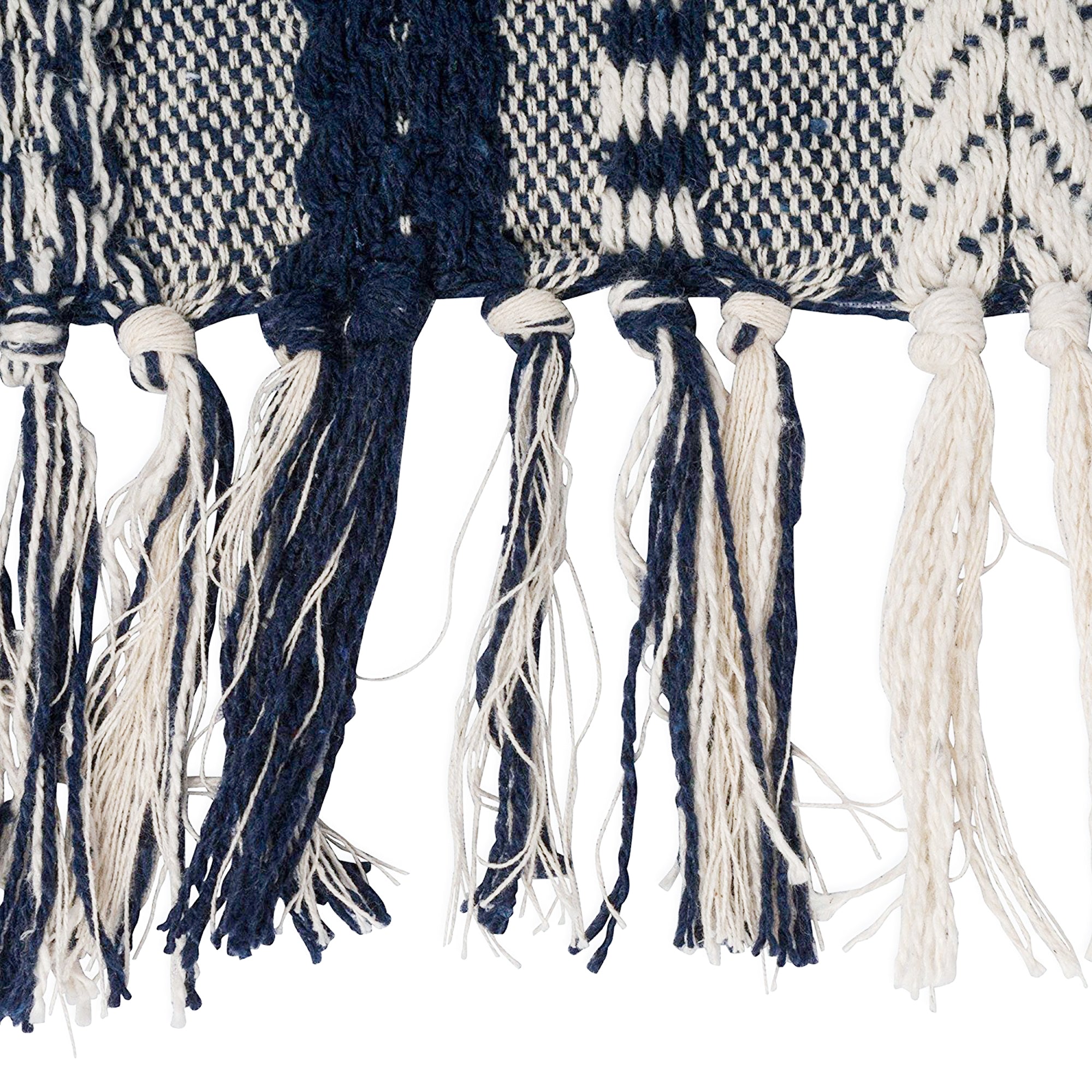 DII Stone Braided Stripe Jacquard Fringe Cotton Table Runner