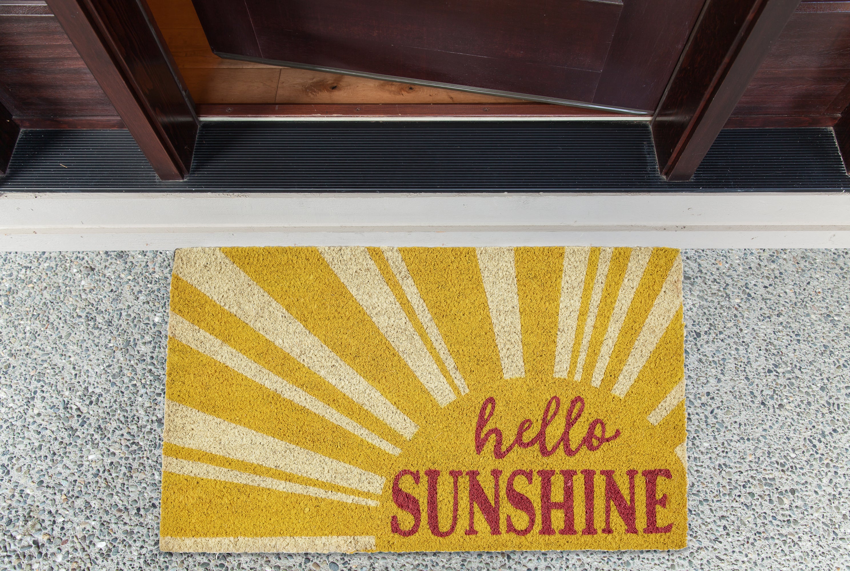 DII Hello Sunshine Doormat, Yellow