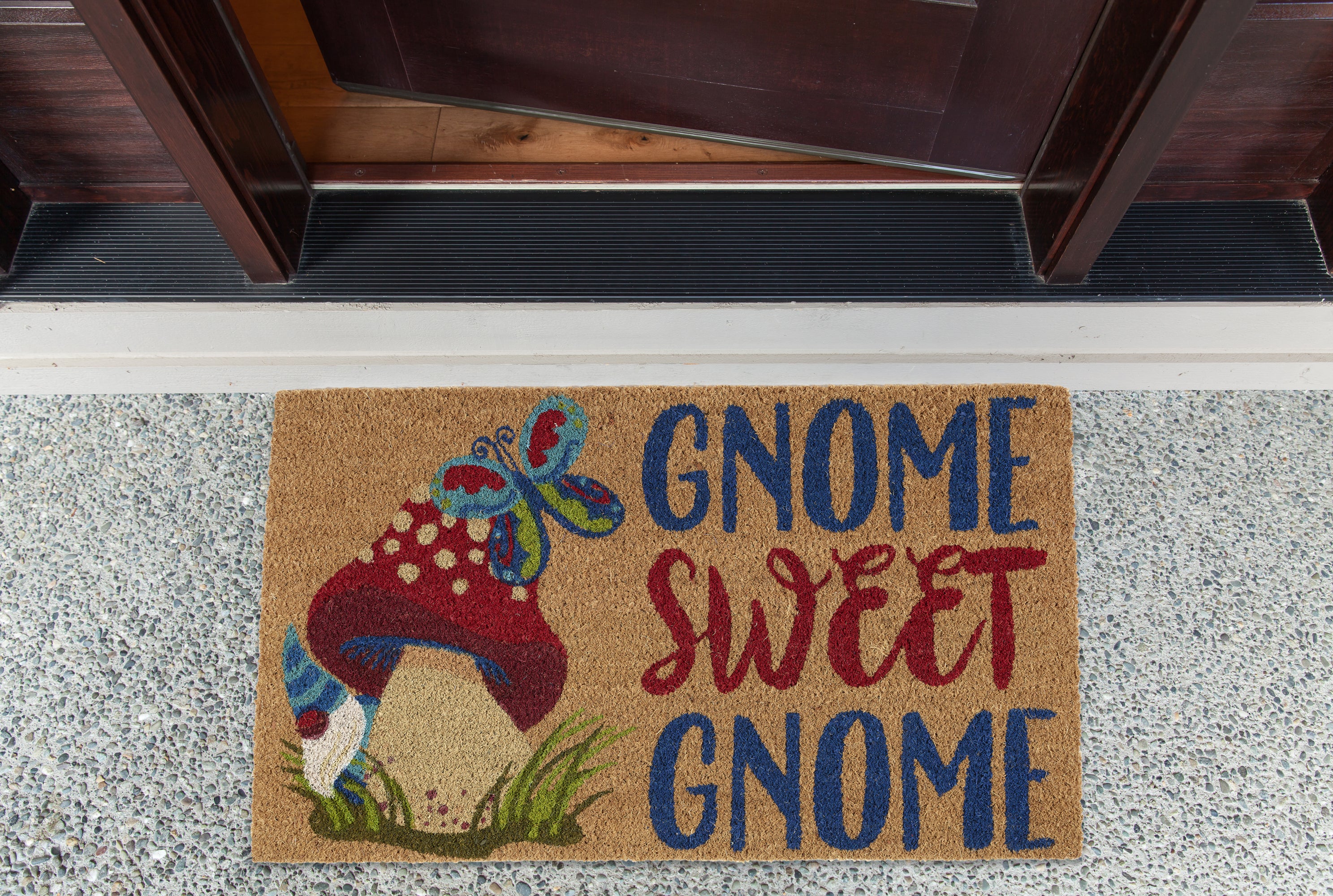 DII Gnome Sweet Gnome Doormat, Non-Slip PVC Backing
