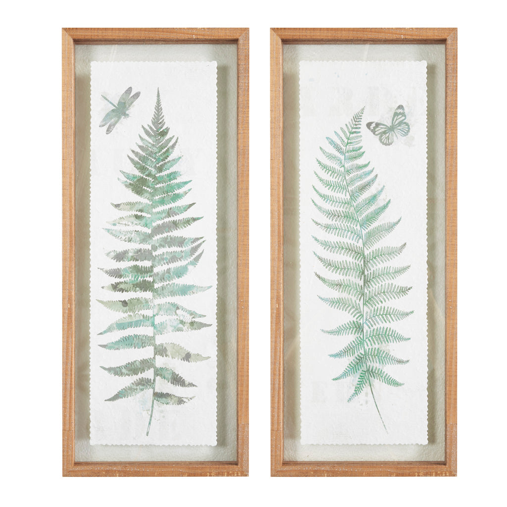 2-Piece Wood Wall Art Set with Glass Frame