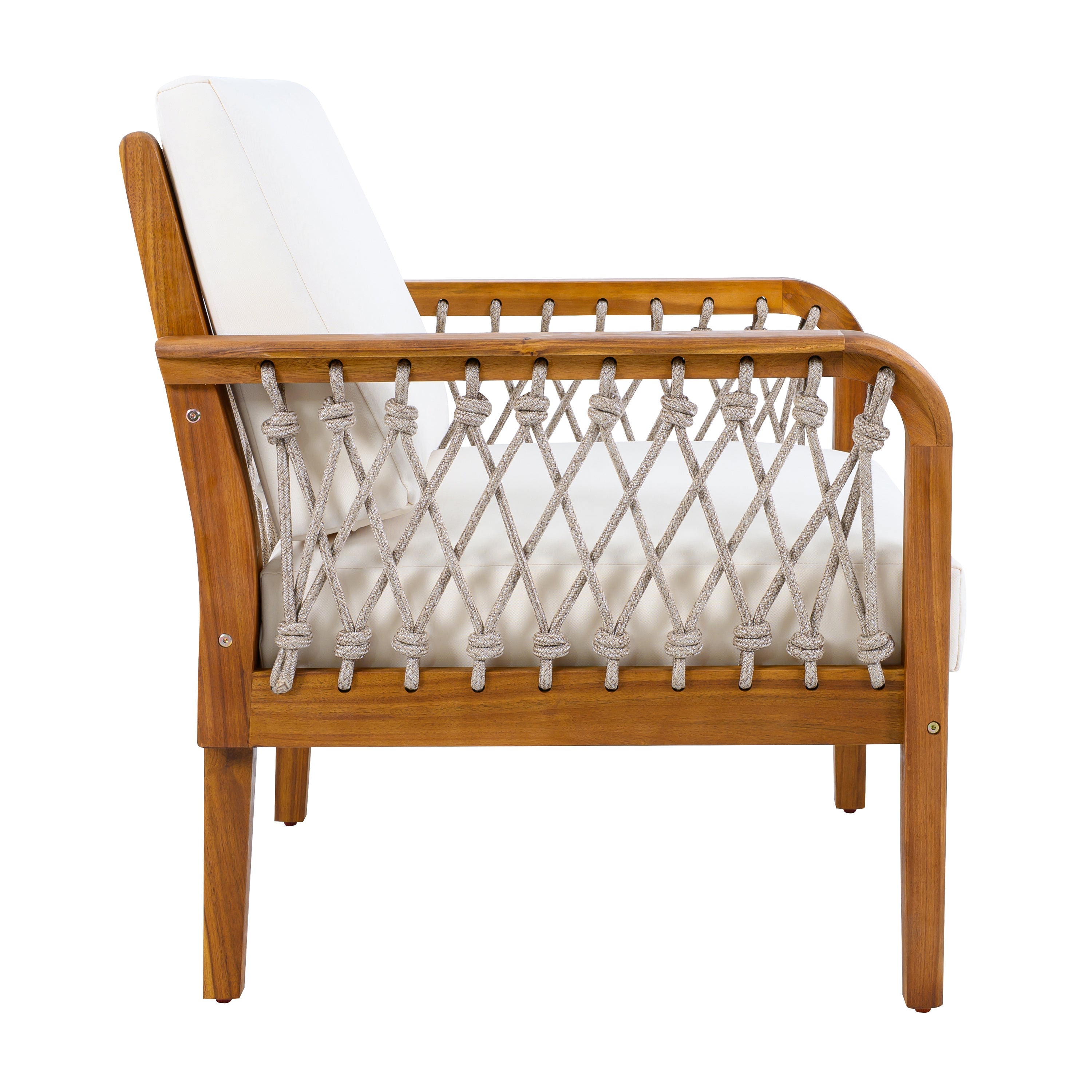 Millie Outdoor Acacia Wood Loveseat & Coffee Table Set