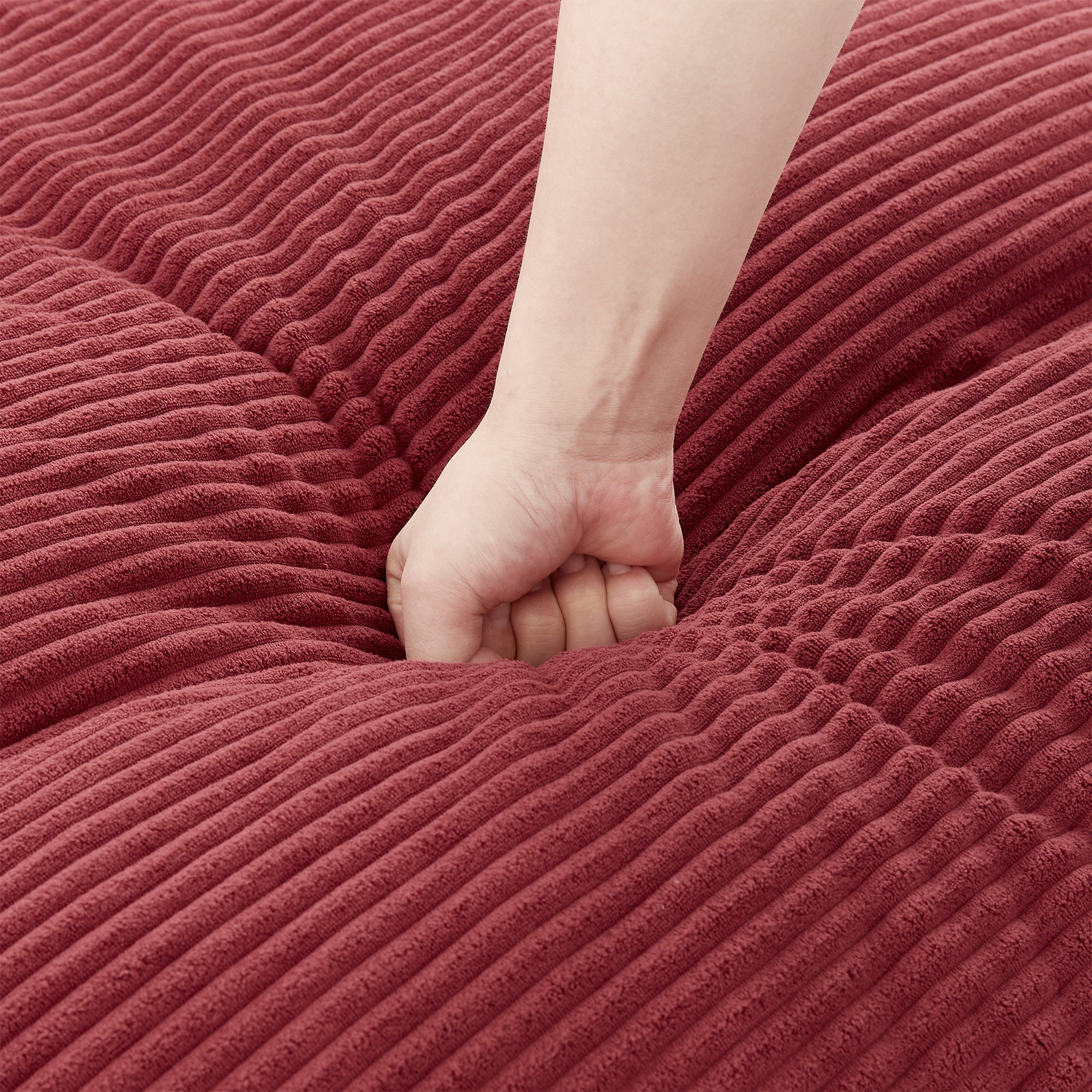 Corduroy 360° Swivel Accent Barrel Chair with 3 Removable Pillows