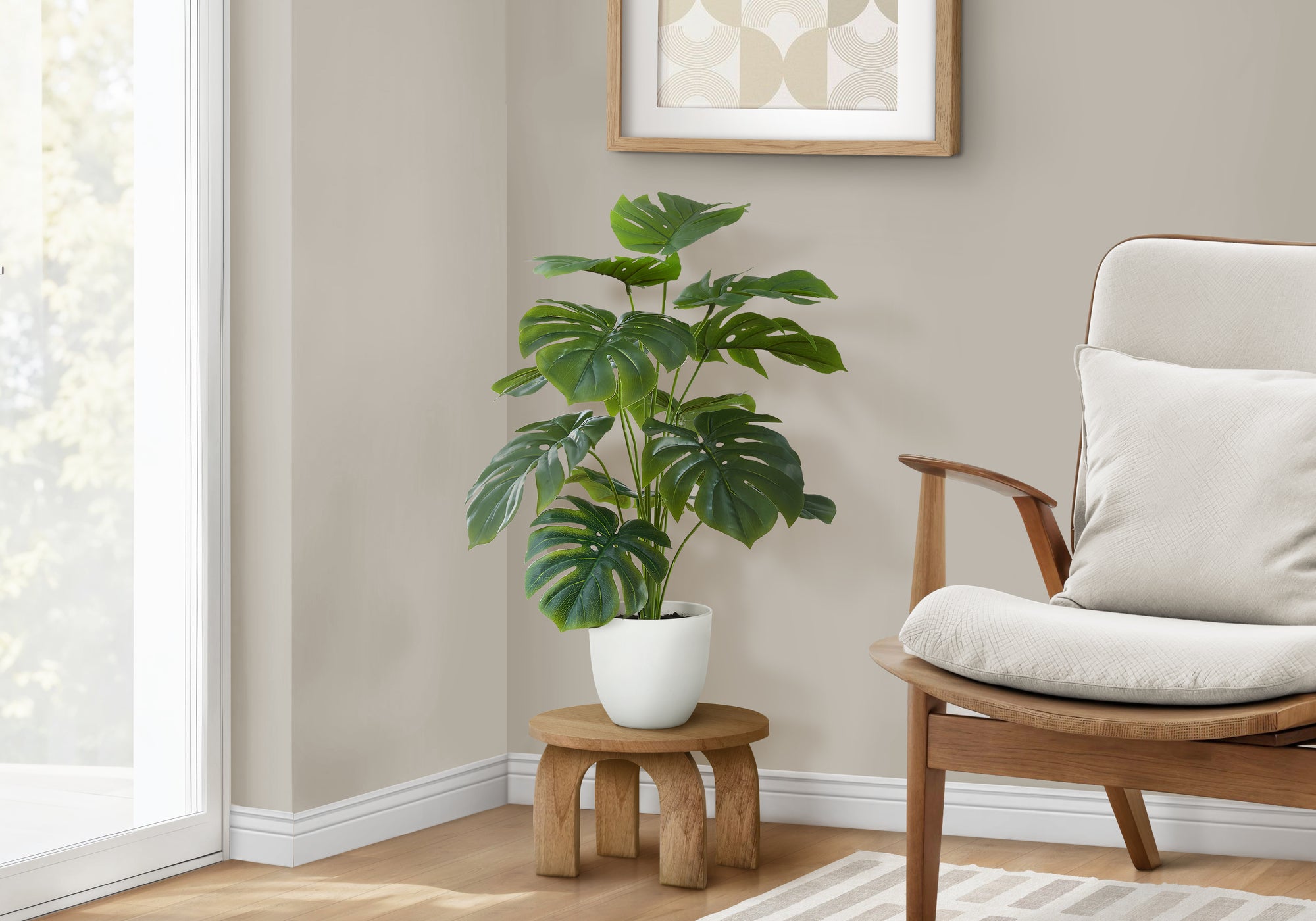 24" Faux Monstera Potted Plant