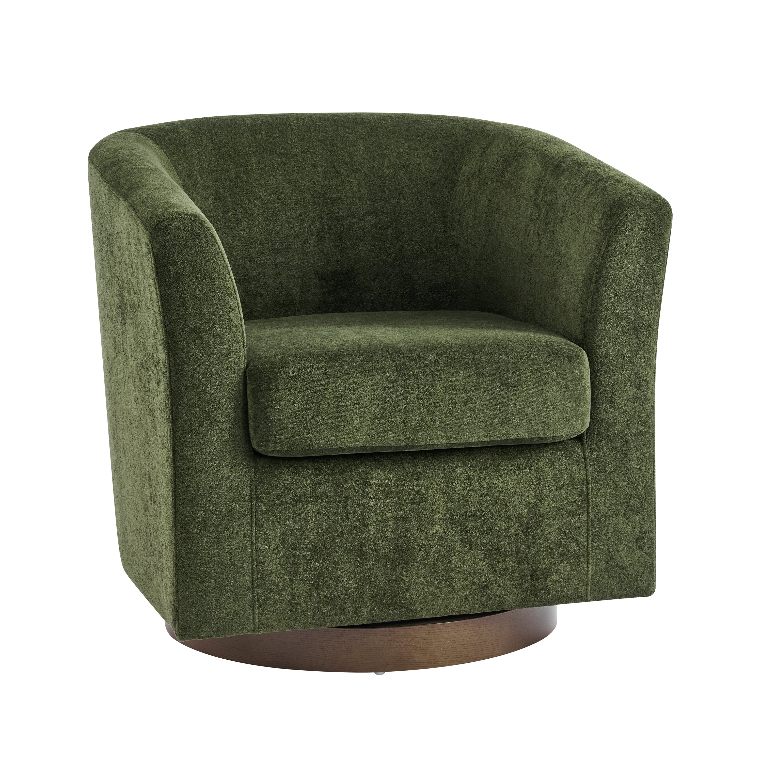 Wooden Base Swivel Accent Chair