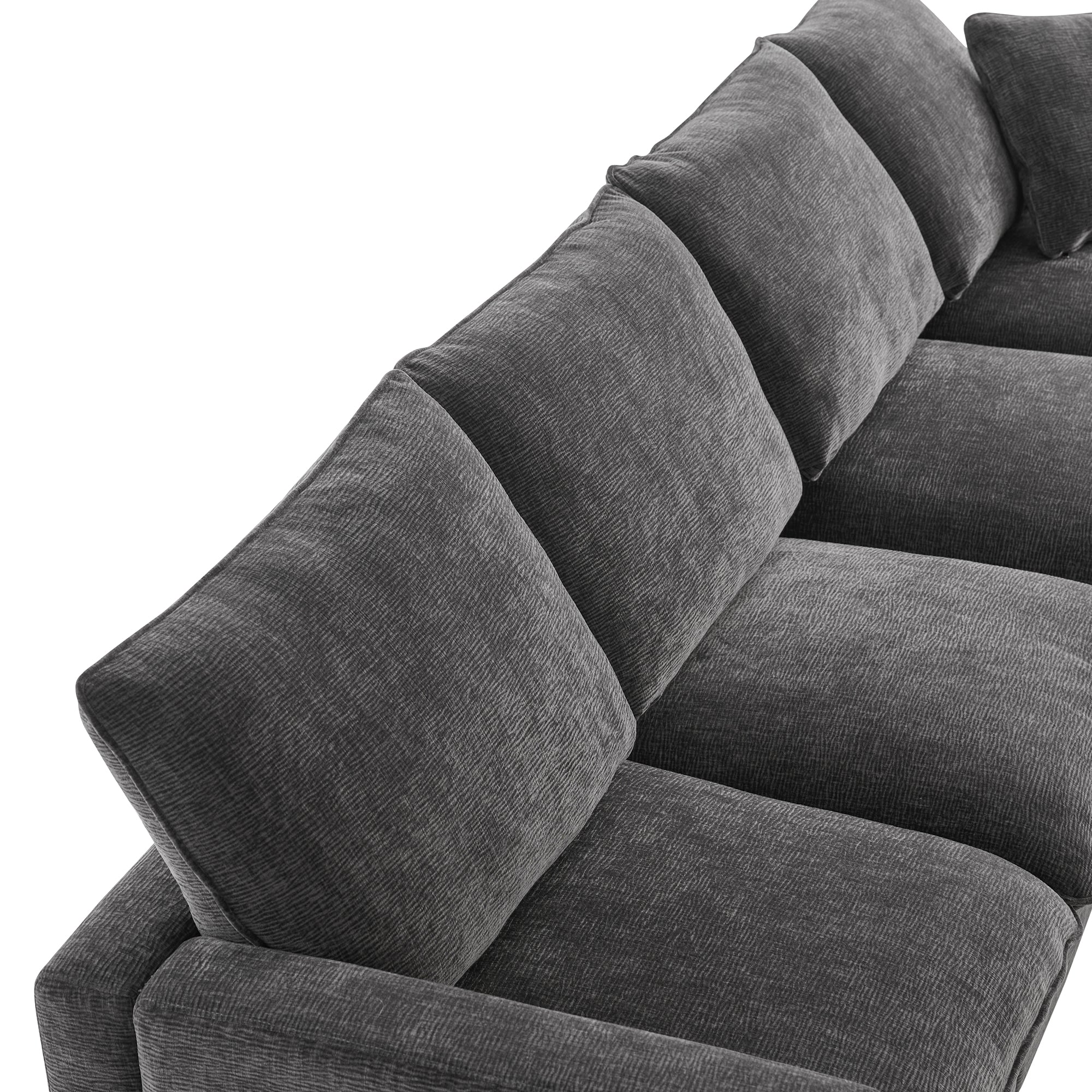 Chenille Modular U-Shape Sectional Sofa, Seats 7