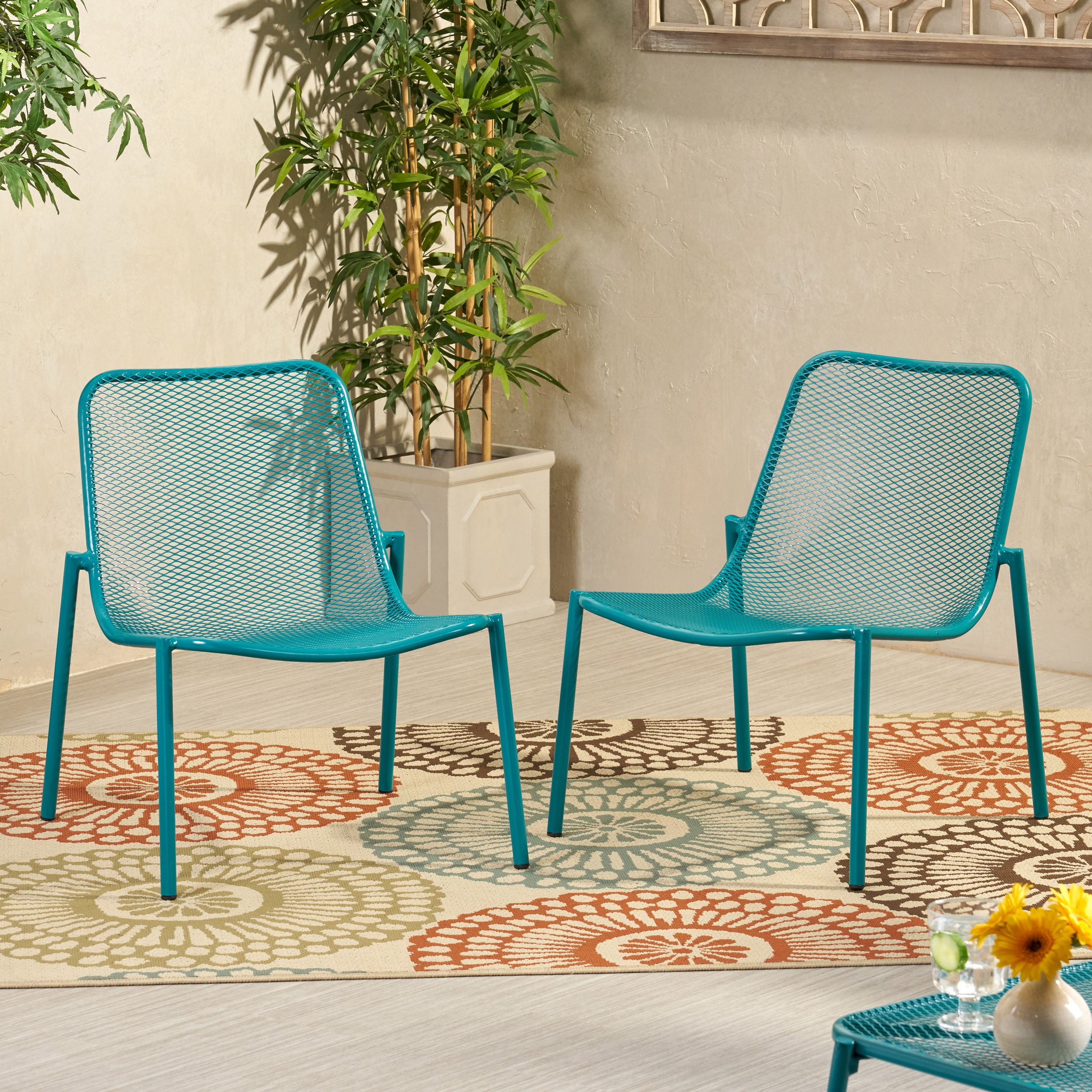 Kincaid Stackable Iron Chairs, Set of 2