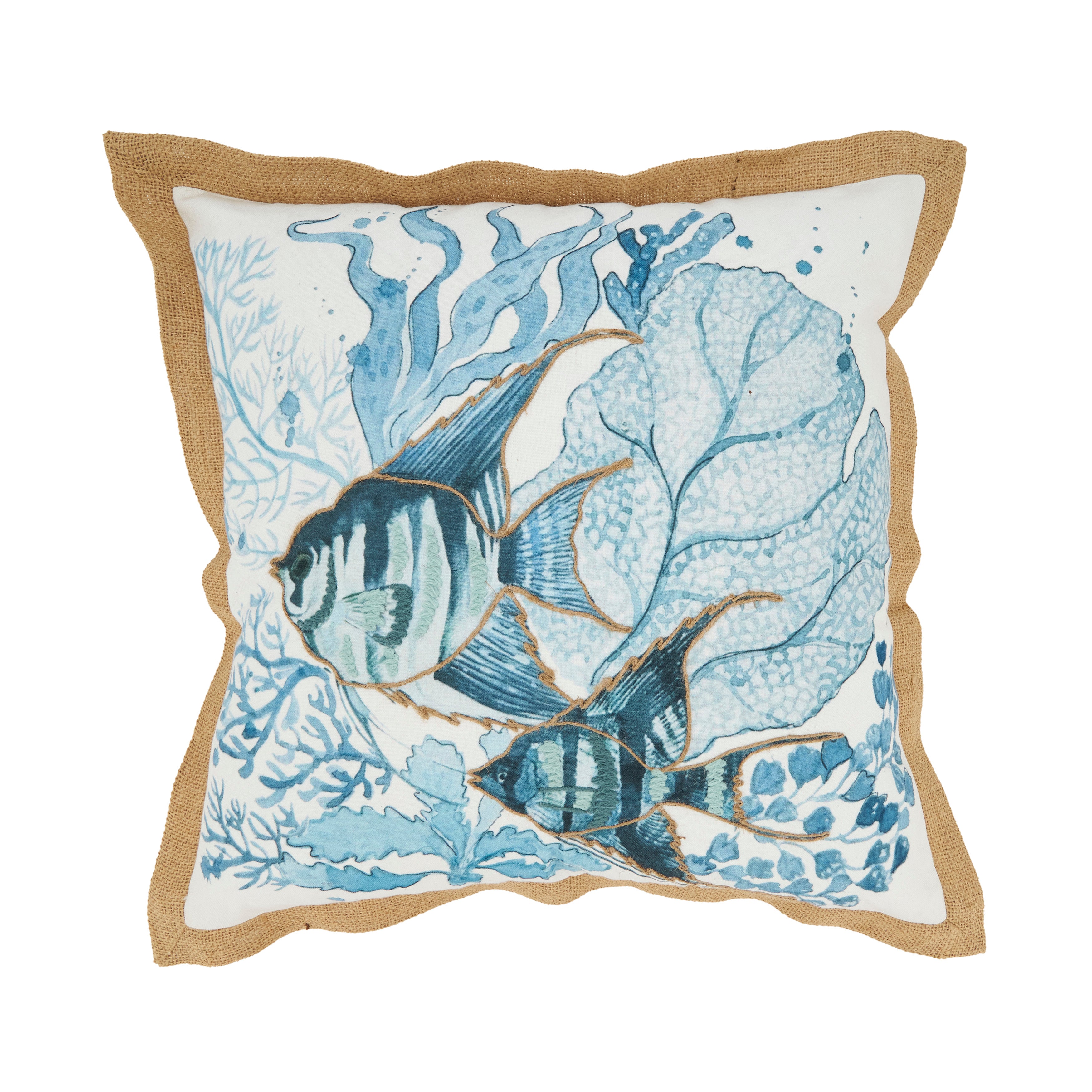 Outdoor Fish Polyester Filled Throw Pillow
